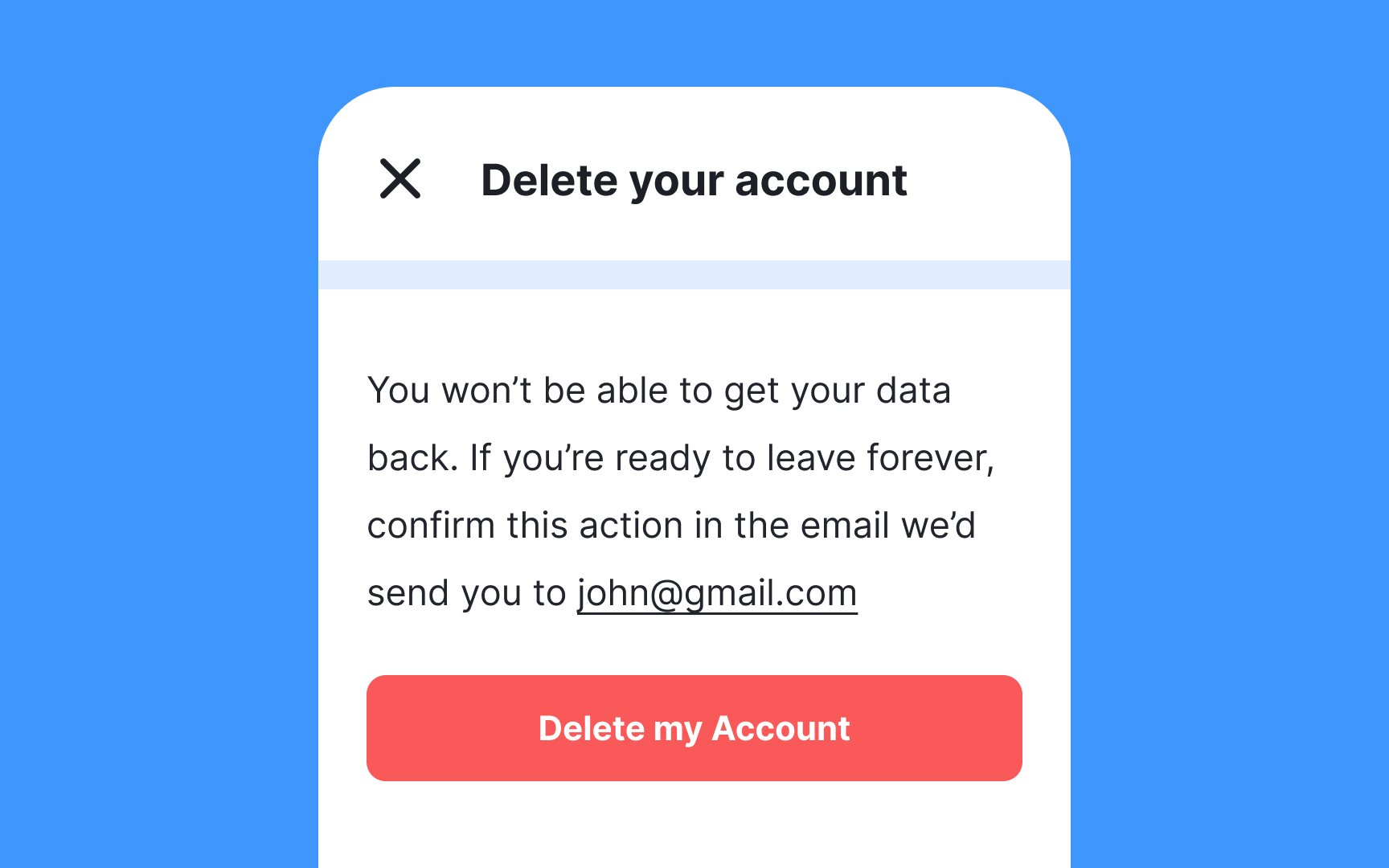 Ask users to confirm destructive actions Best Practice