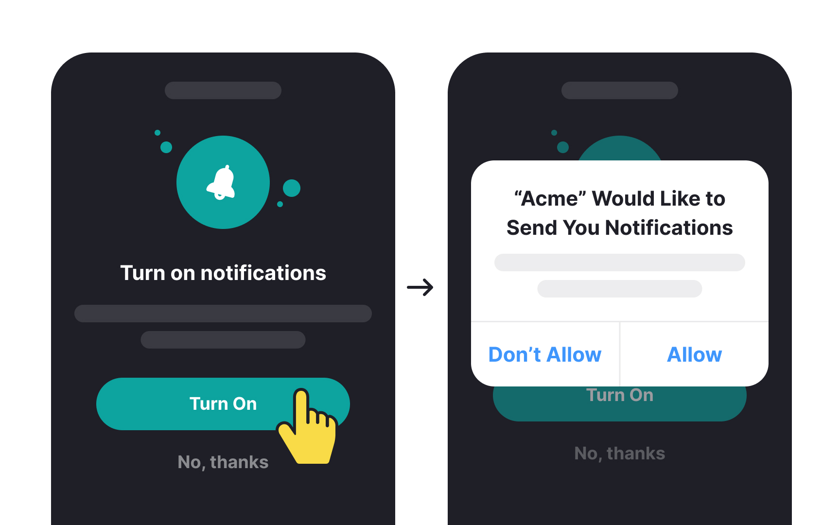 Prime users for push notification permissions