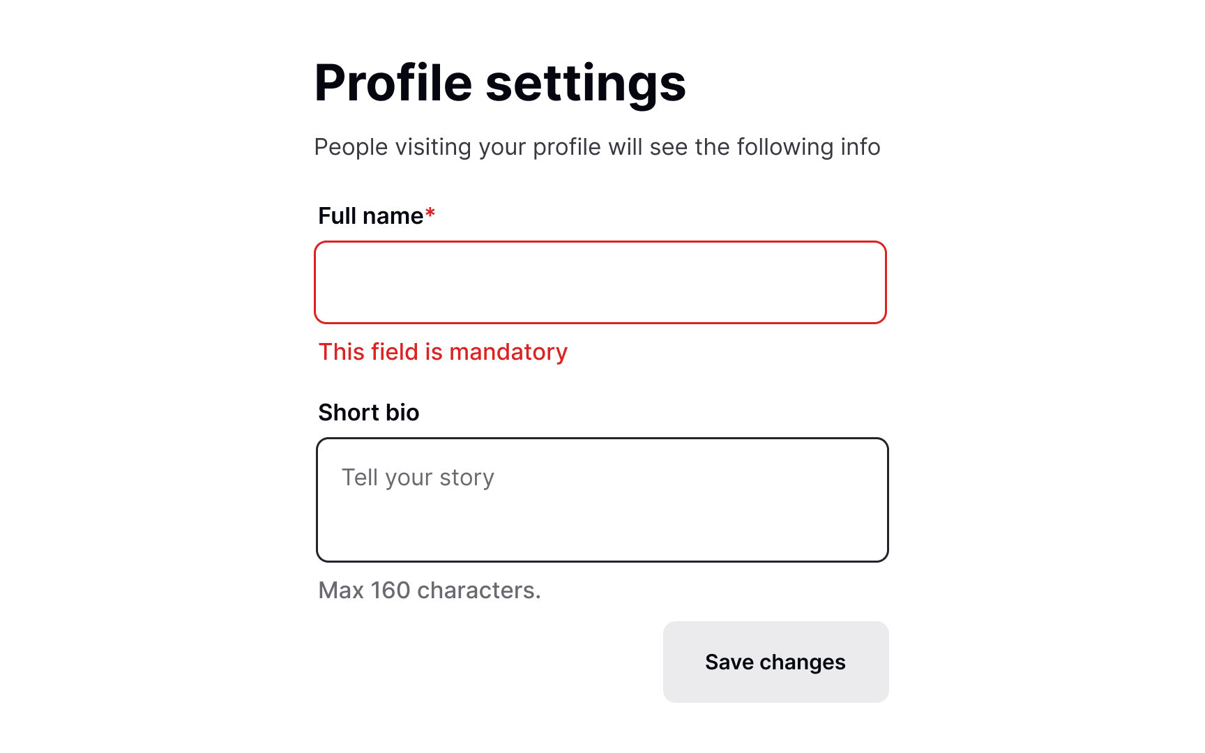 Help users recognize, diagnose, and recover from errors Bad Practice