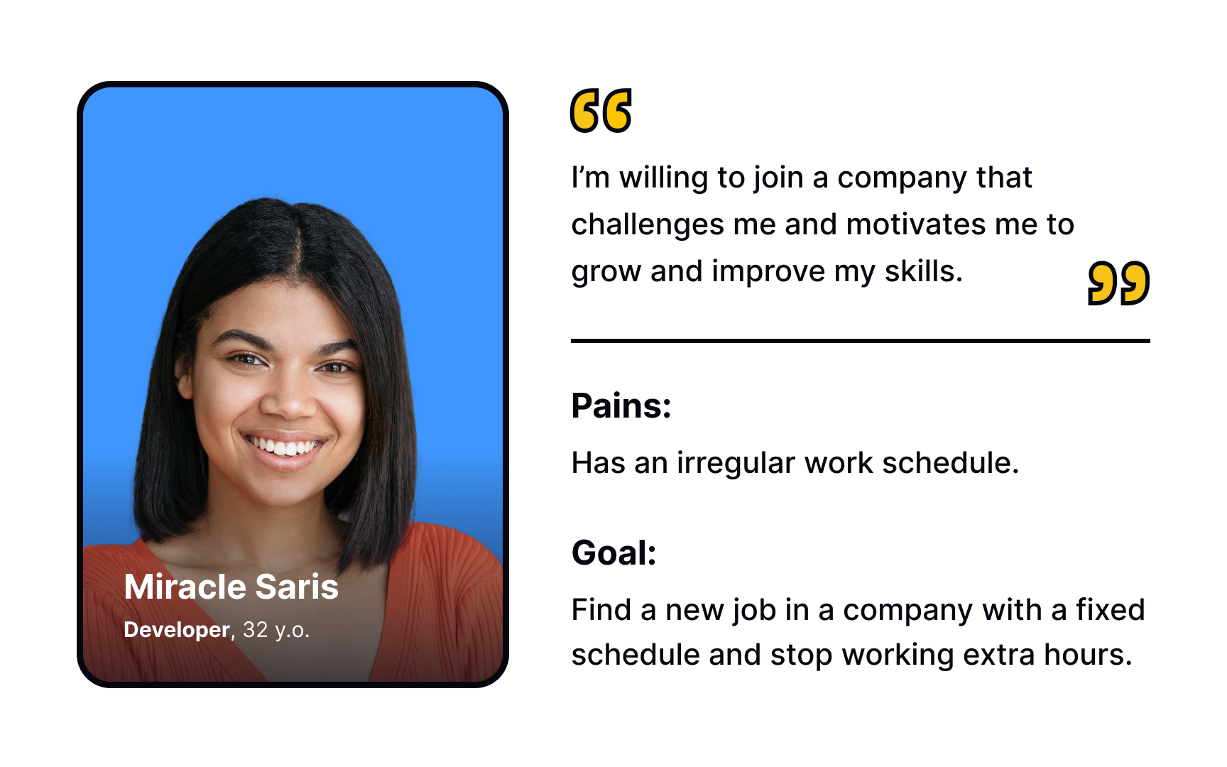 Represent mental models in personas