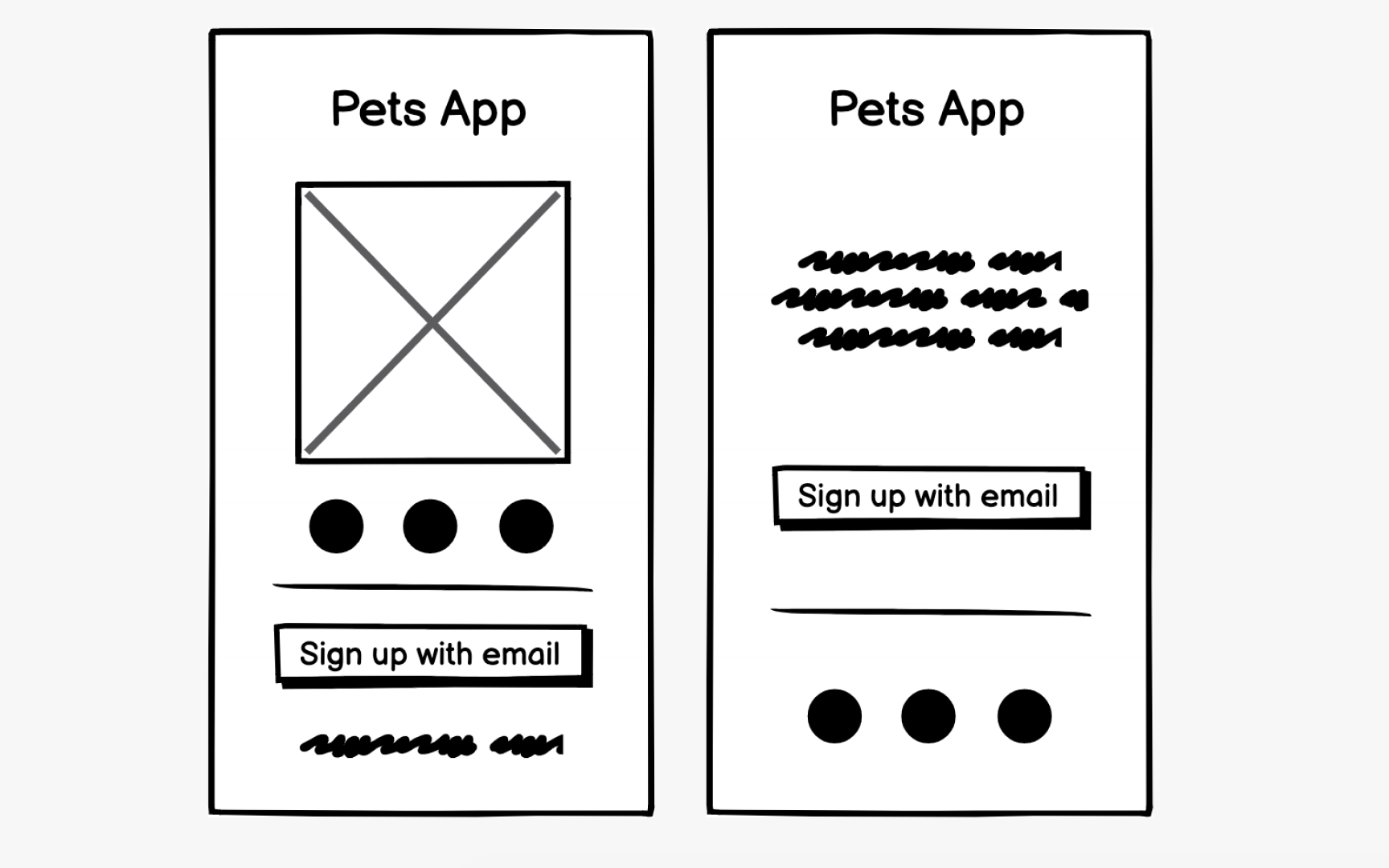Low-fidelity wireframes