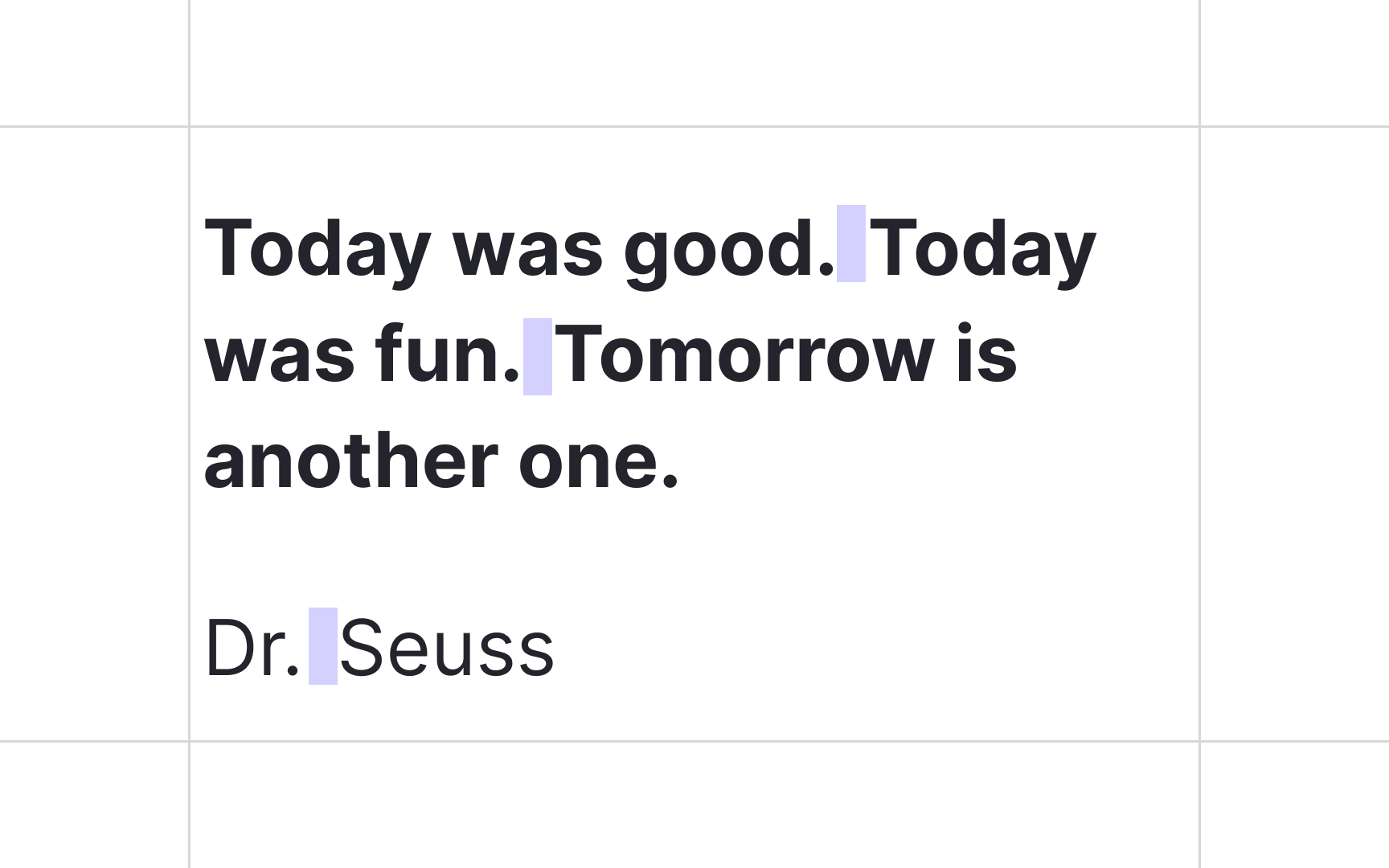 Spaces after a period or full stop