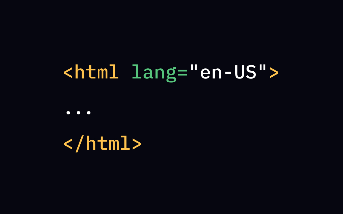 Set the page's language in the <html> tag