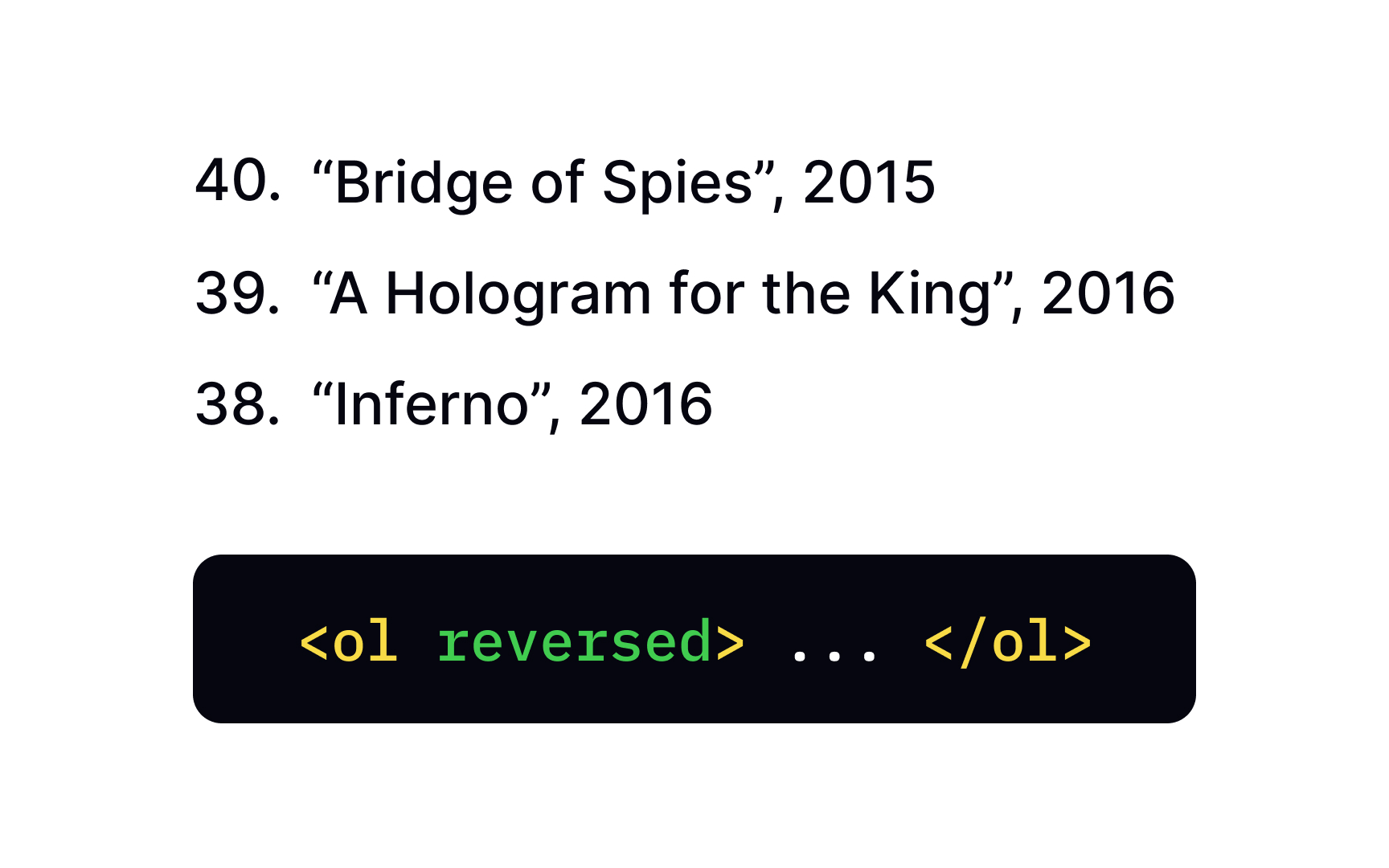 Reversing list order