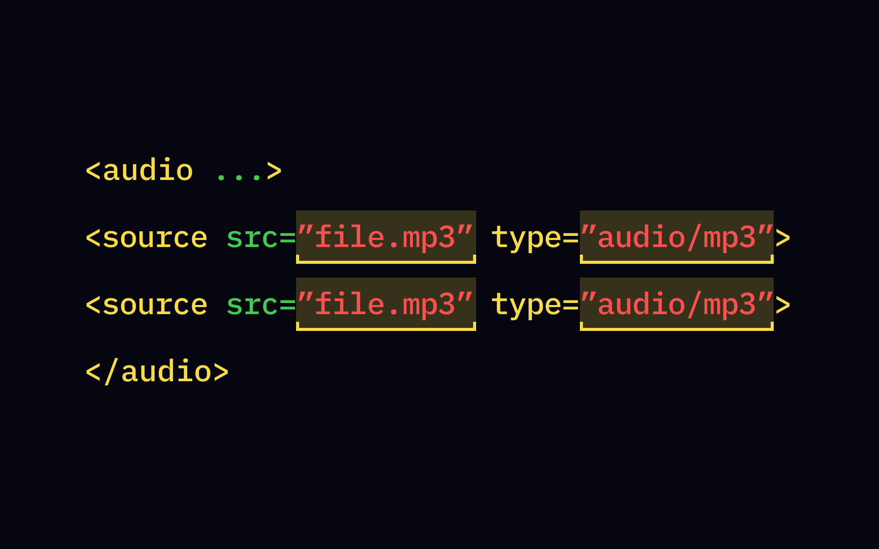 The <source> tag for audio Bad Practice