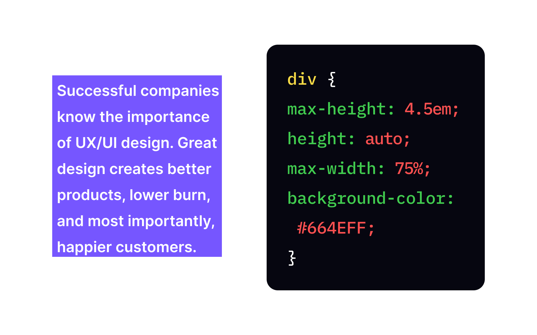 CSS width and height property values
