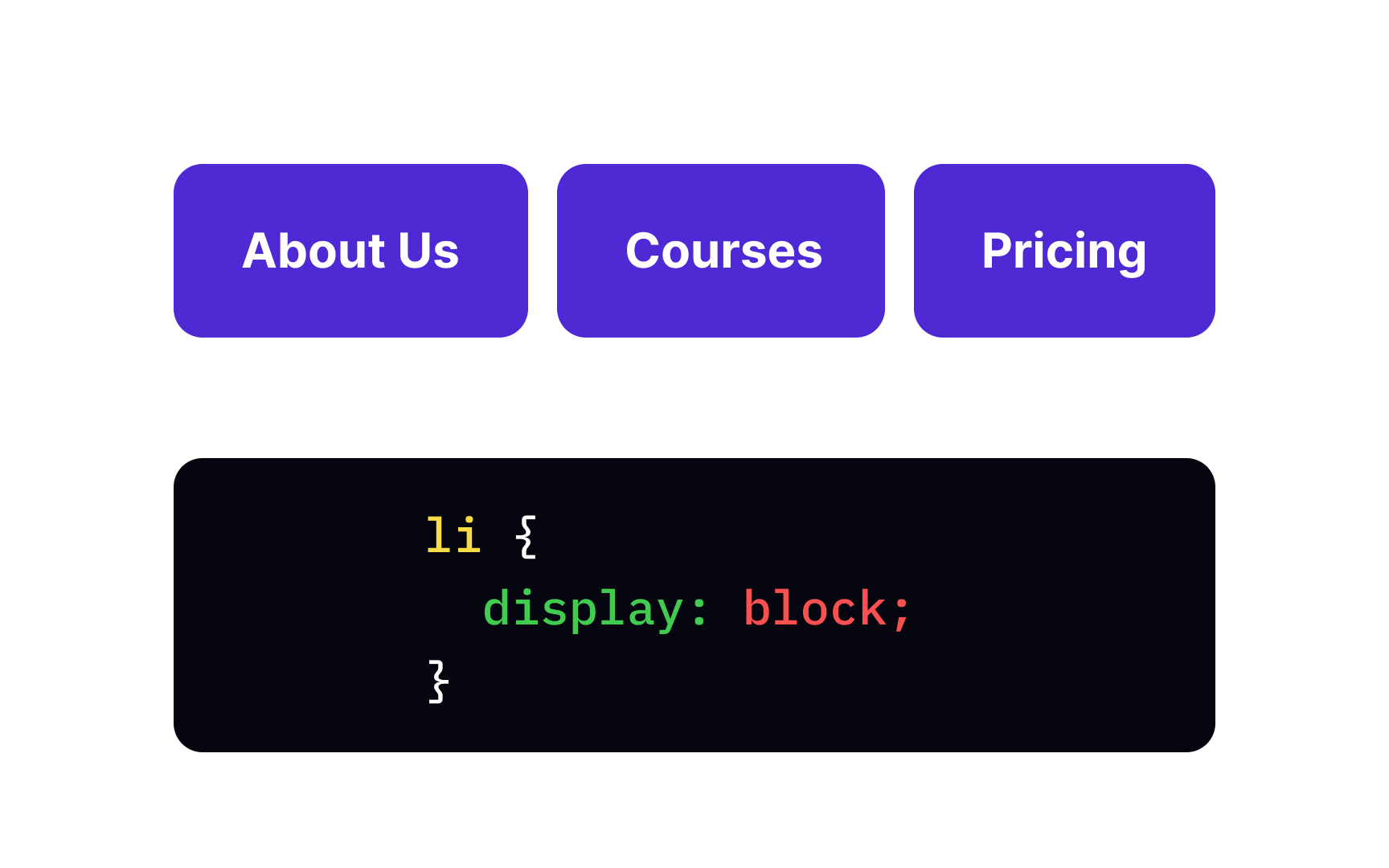 CSS display property with the inline value Bad Practice