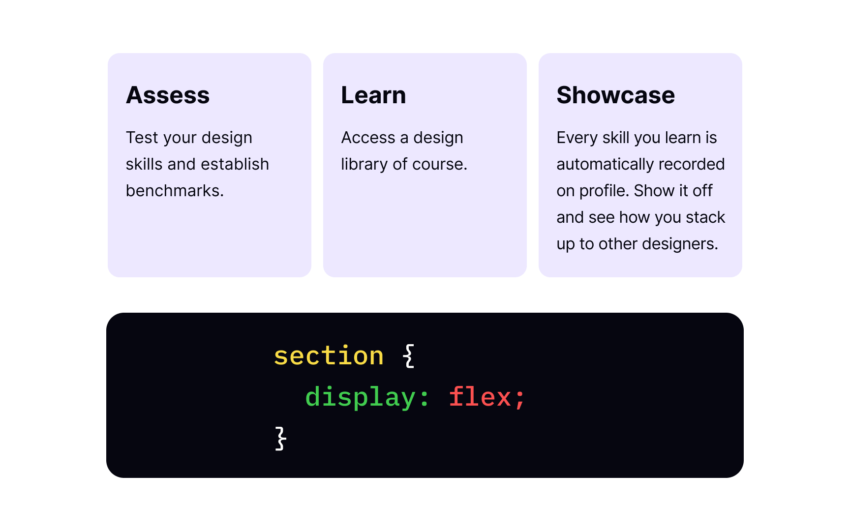 CSS display property with the flex value