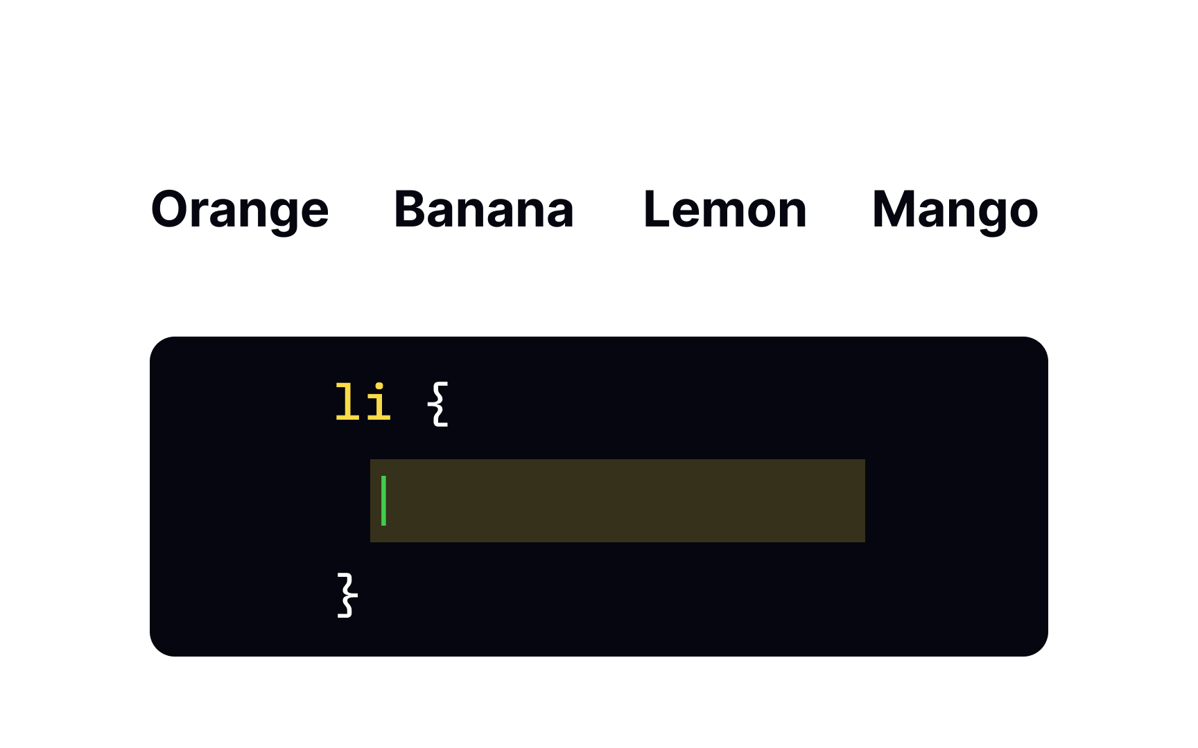 CSS display property with the inline value