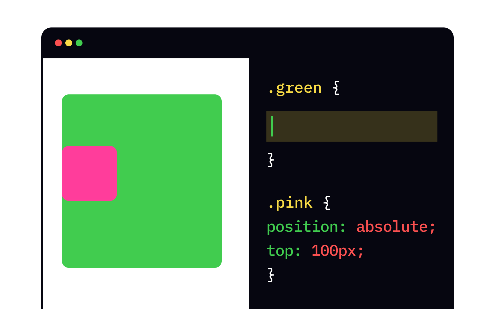 CSS position property with the relative value