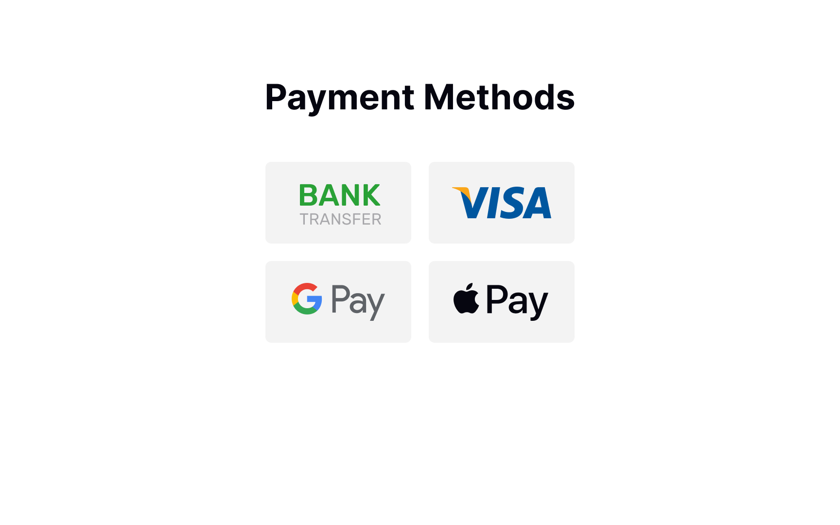 Offer payment methods Bad Practice