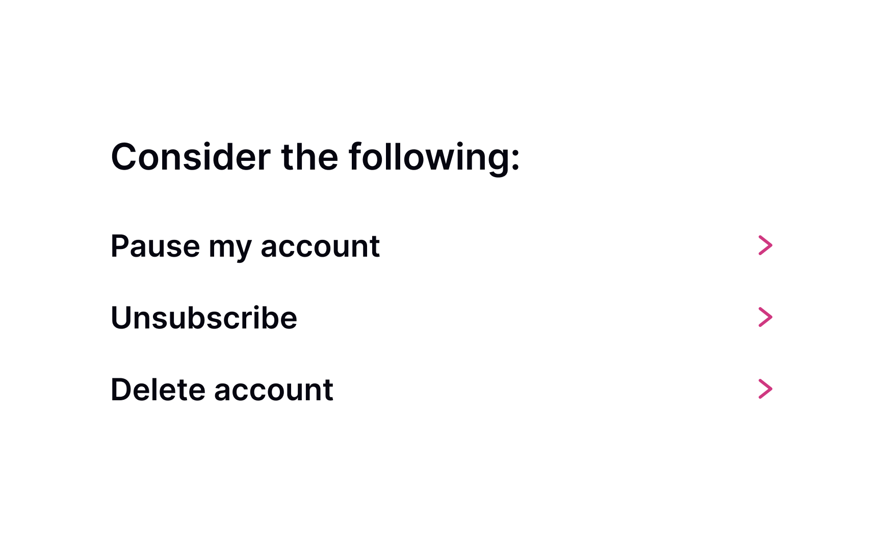 Offer alternatives Bad Practice