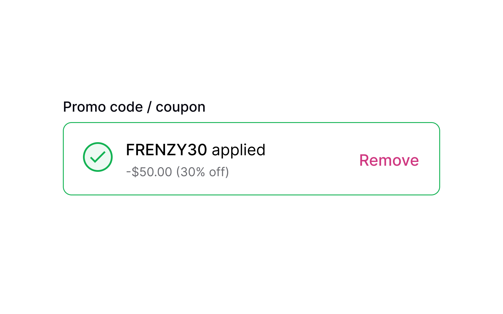Promo code applied successfully Best Practice