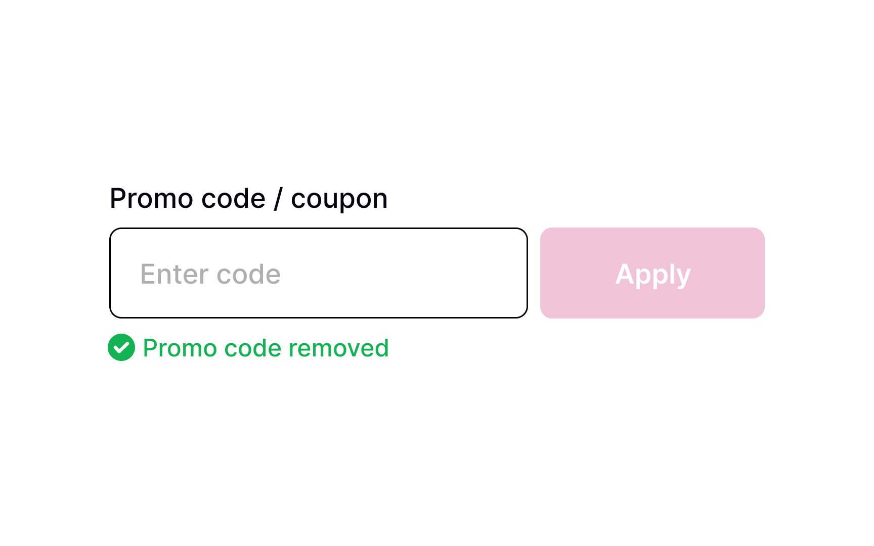 Remove promo code Best Practice