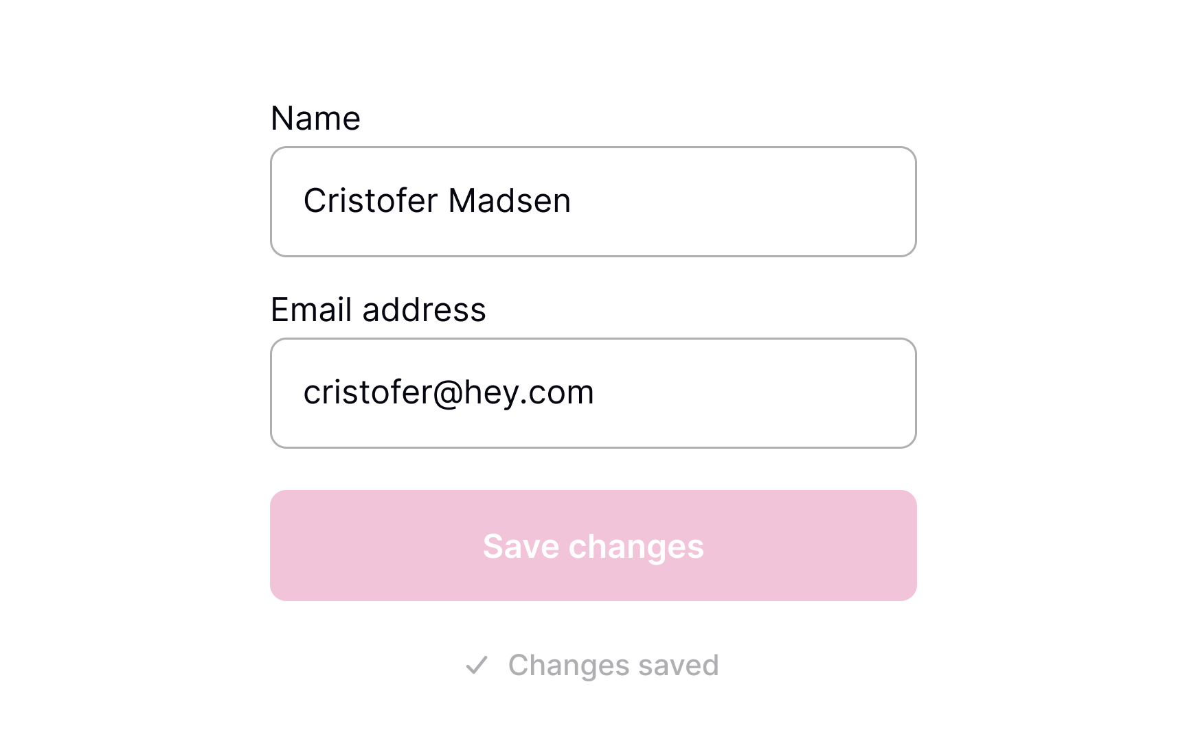 Notify that changes have been saved Bad Practice