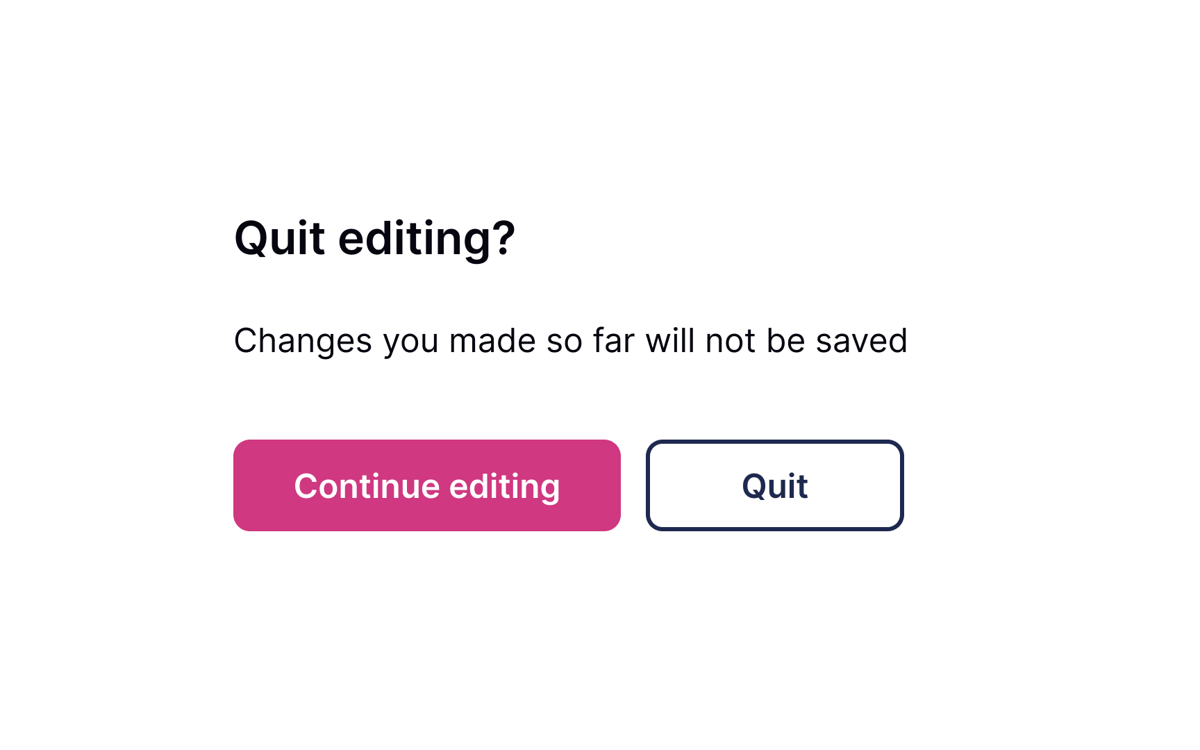 Canceling or reverting changes Best Practice