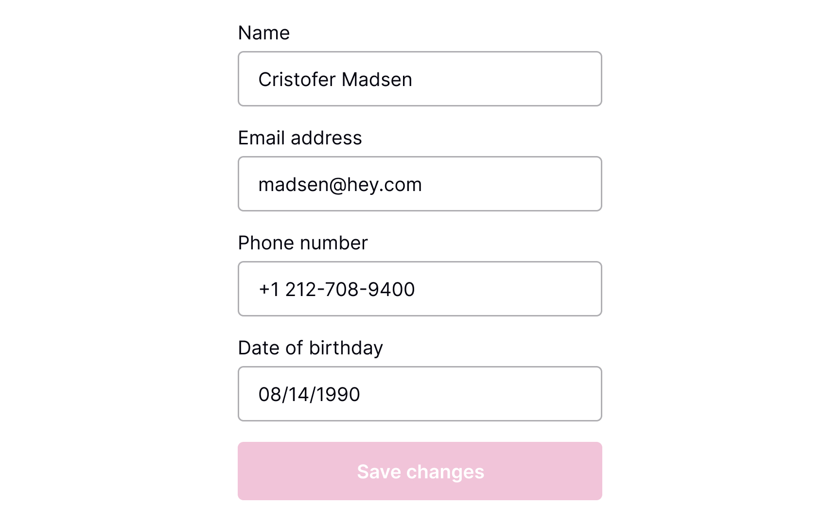 Show the action to save changes Best Practice