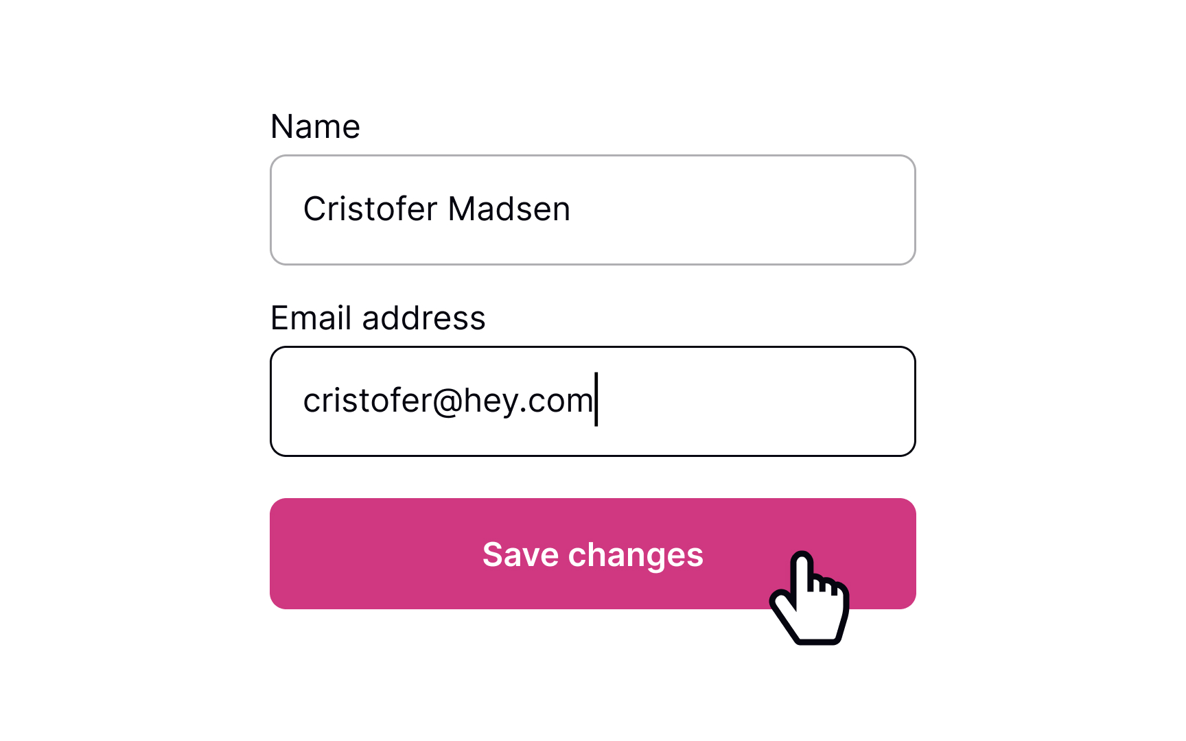 Action changes to loading state when pressed