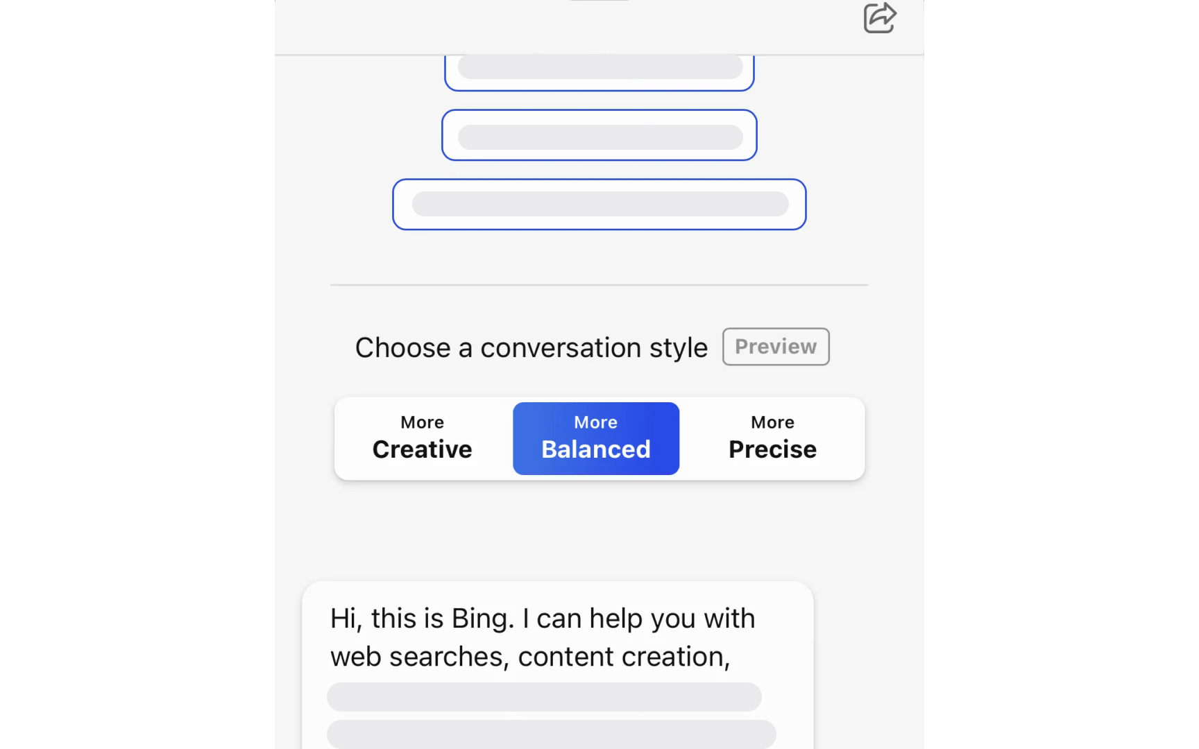 Preset modes in AI interfaces