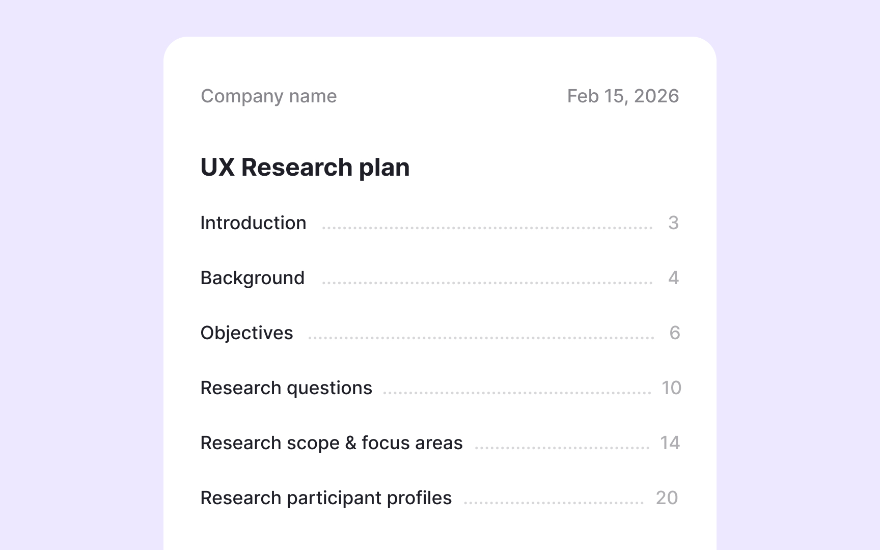 UX research plan