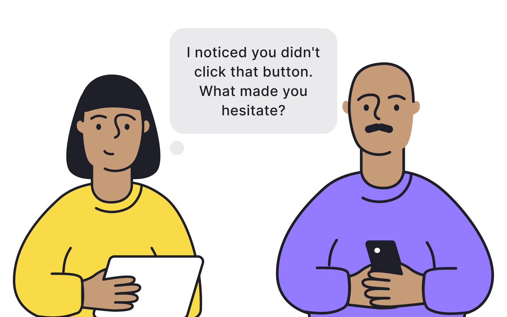 Debrief test participants after a research session