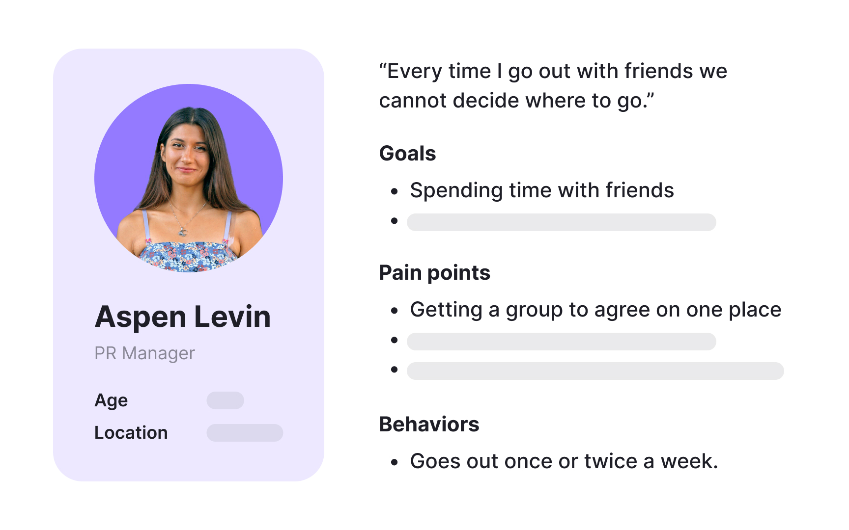 What to include in a persona