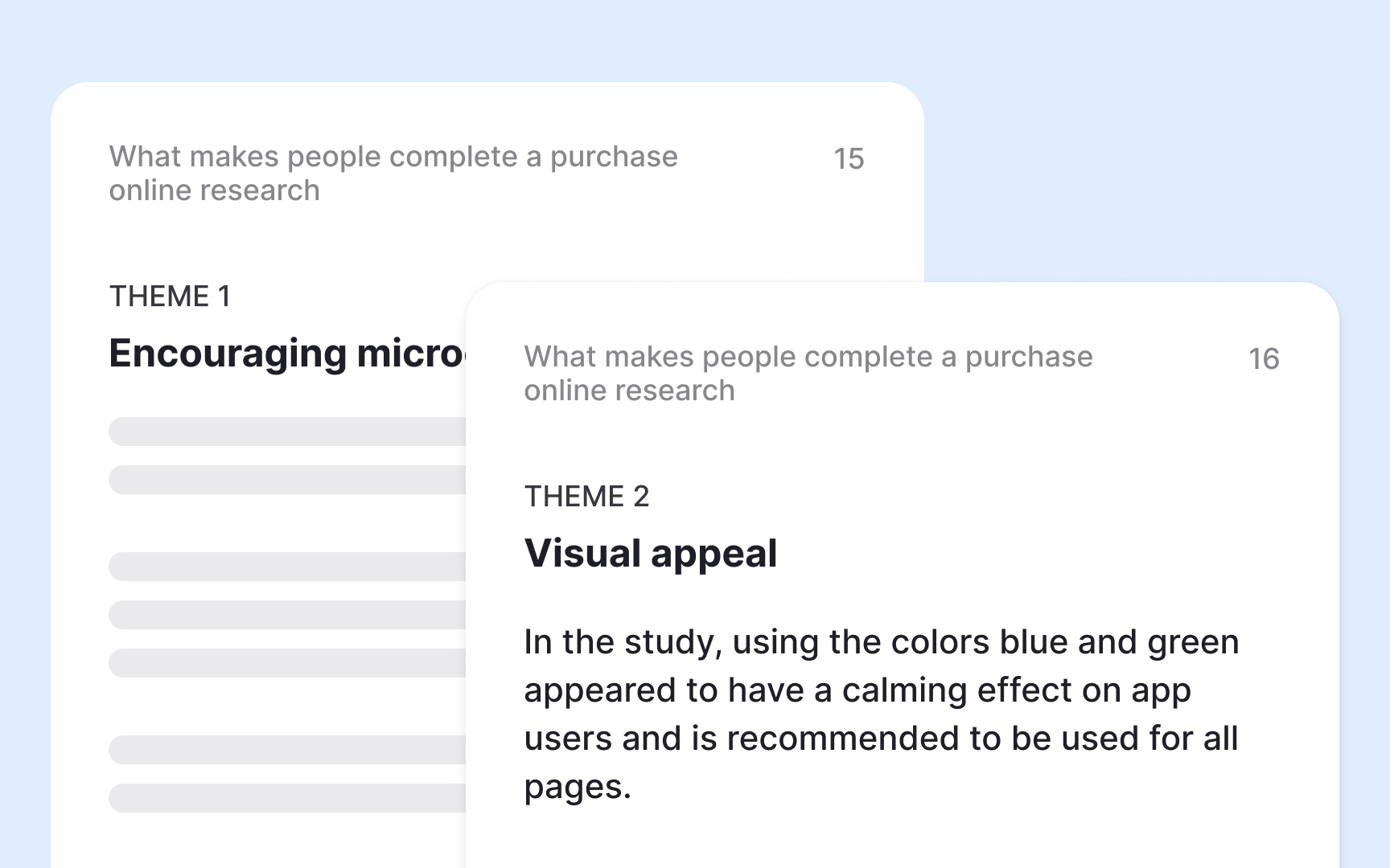 How to structure a report by research themes
