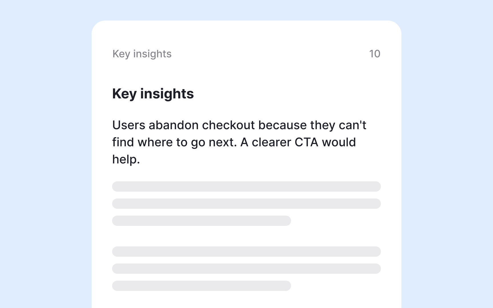 How to structure the insights section Best Practice