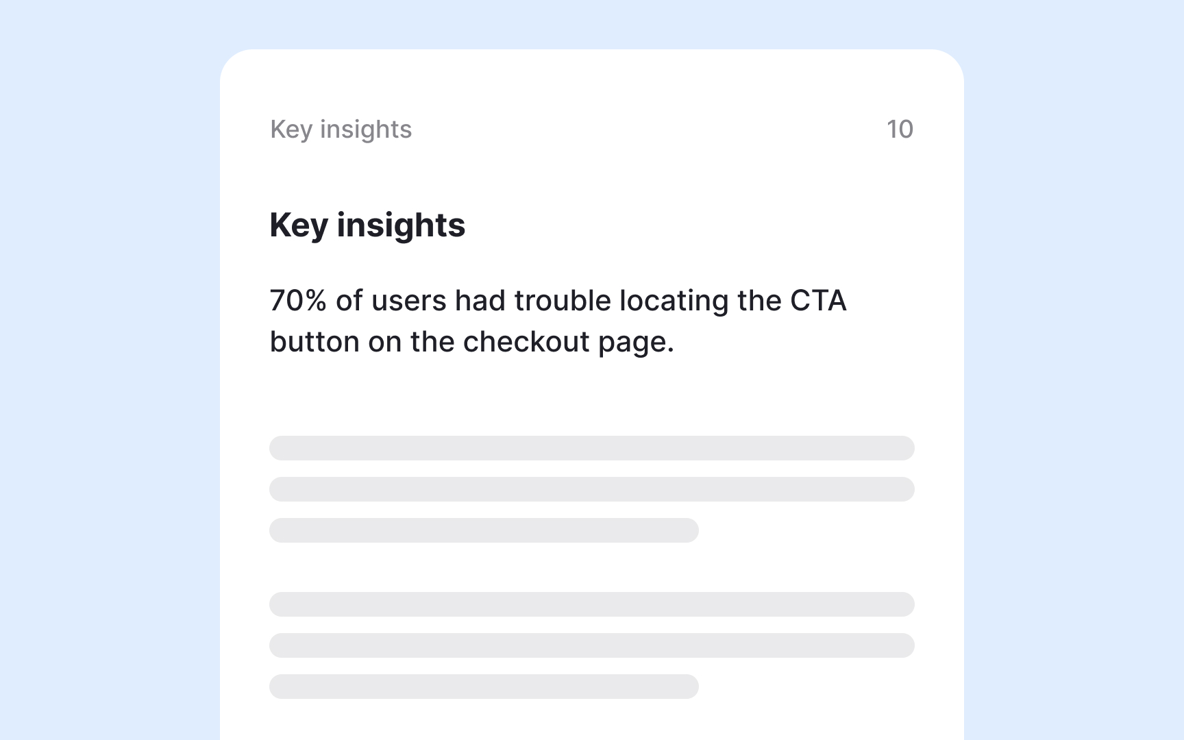 How to structure the insights section Bad Practice