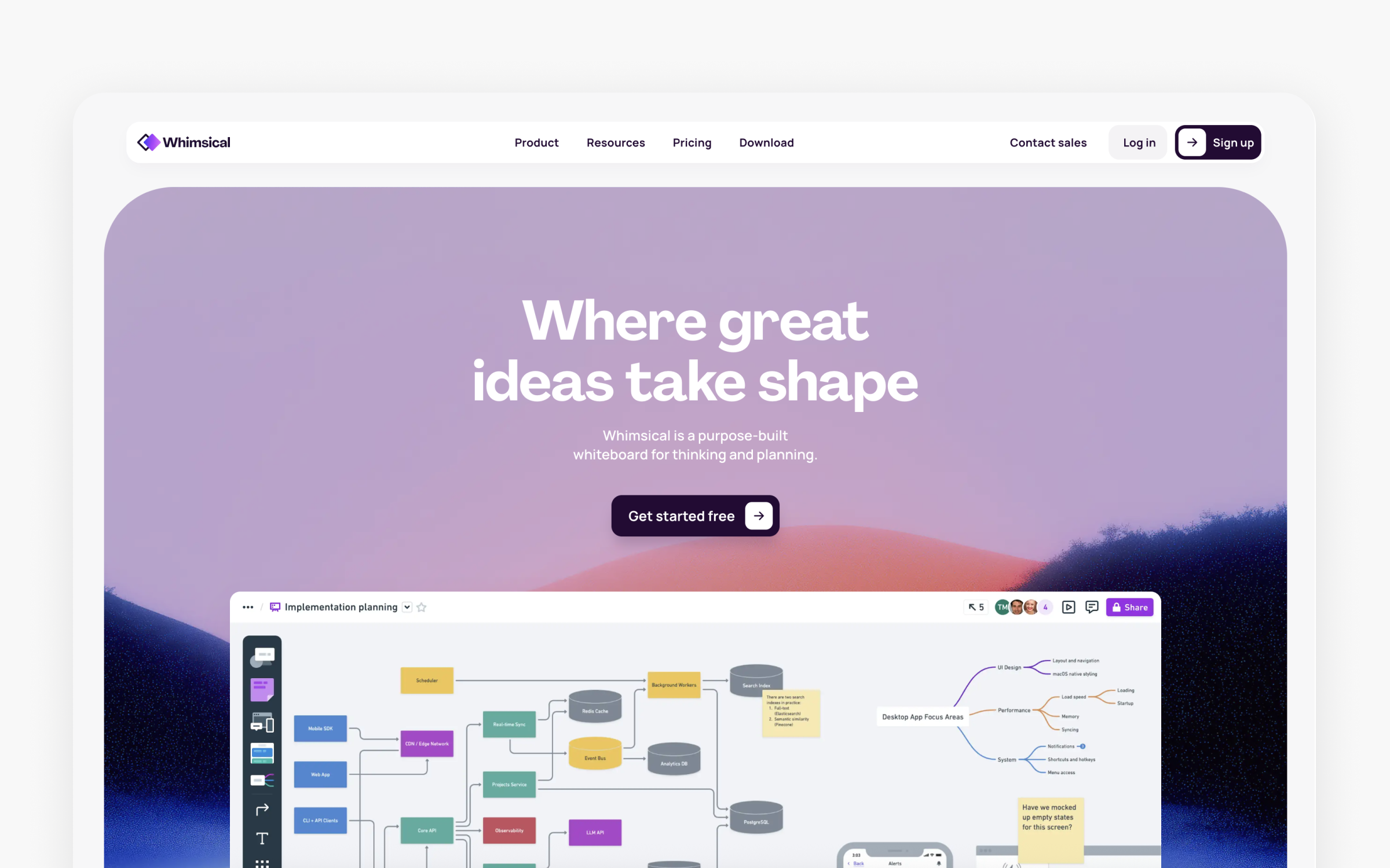 The Whimsical website 