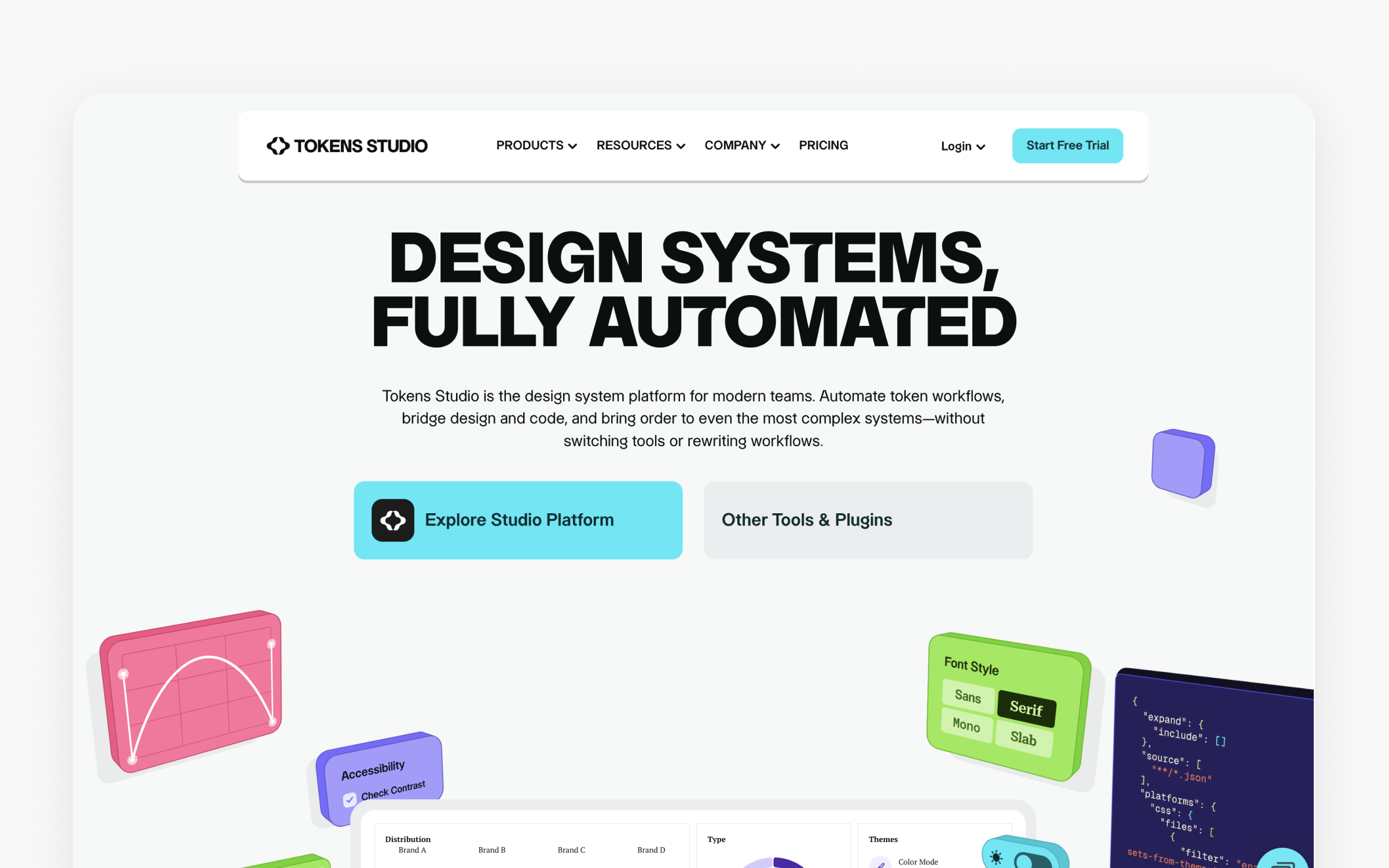 The Tokens Studio website 