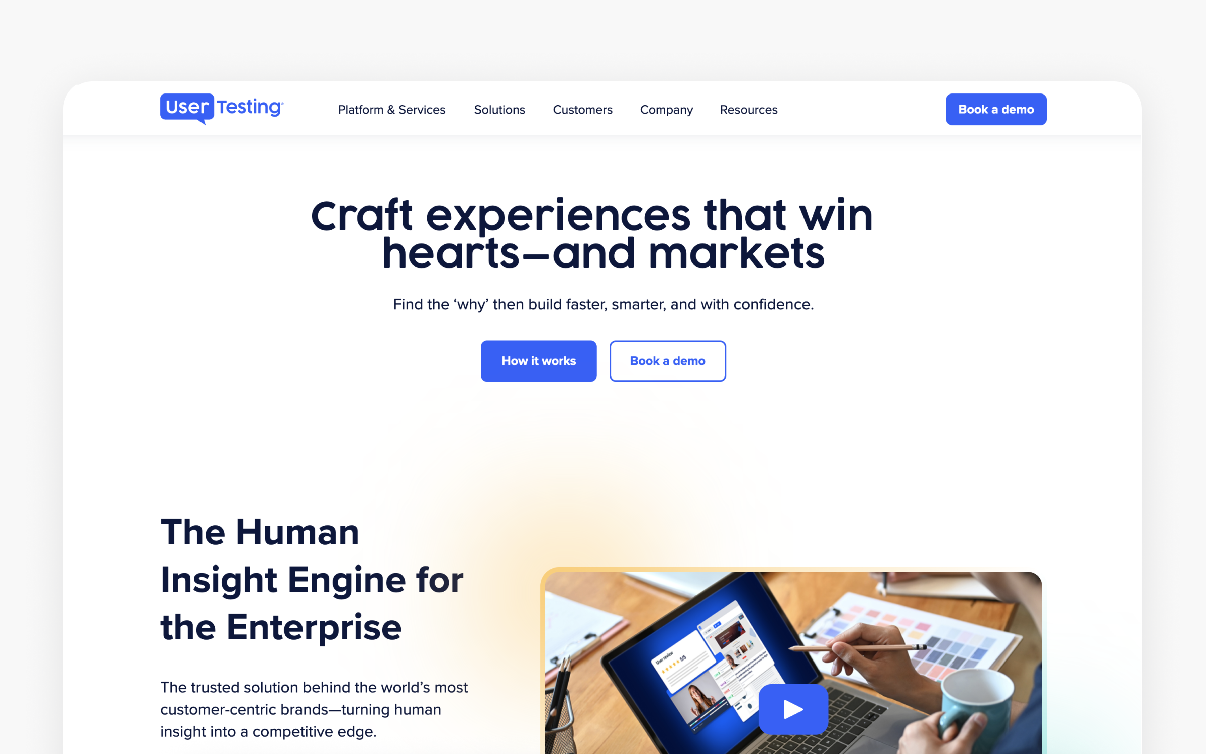 The UserTesting website