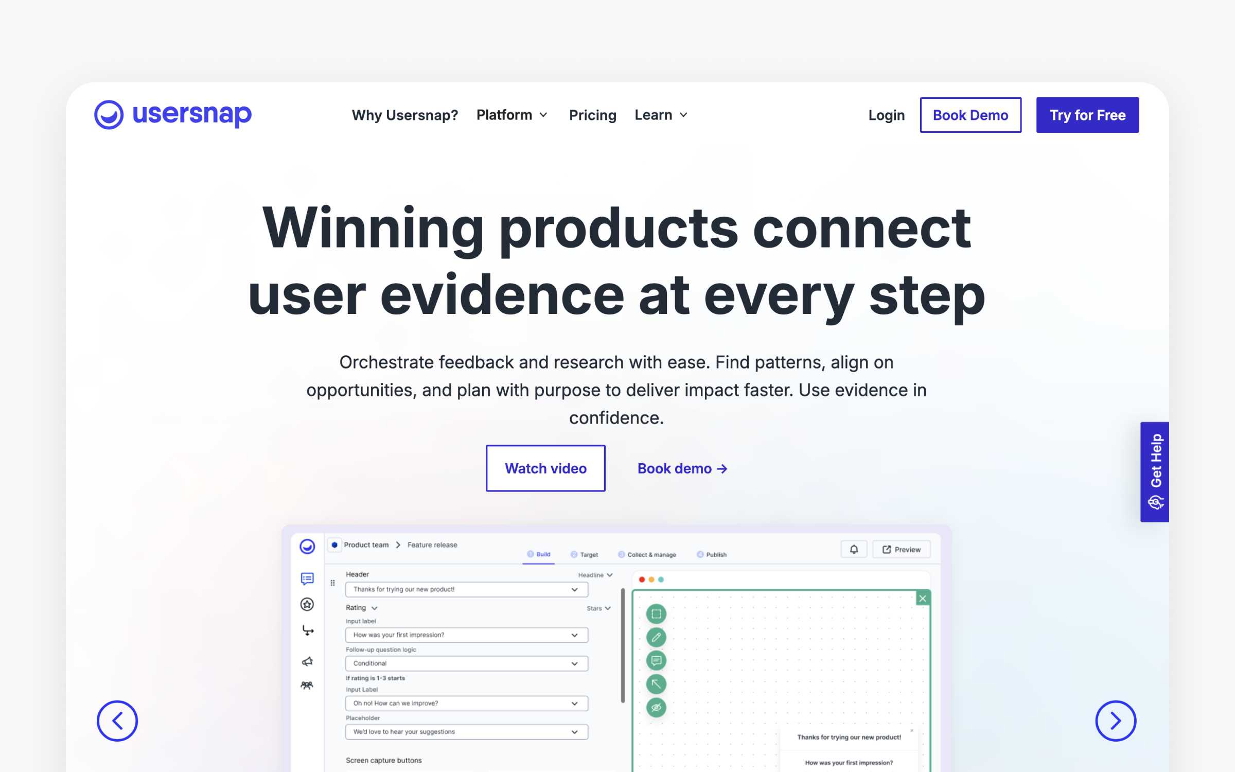 The Usersnap website