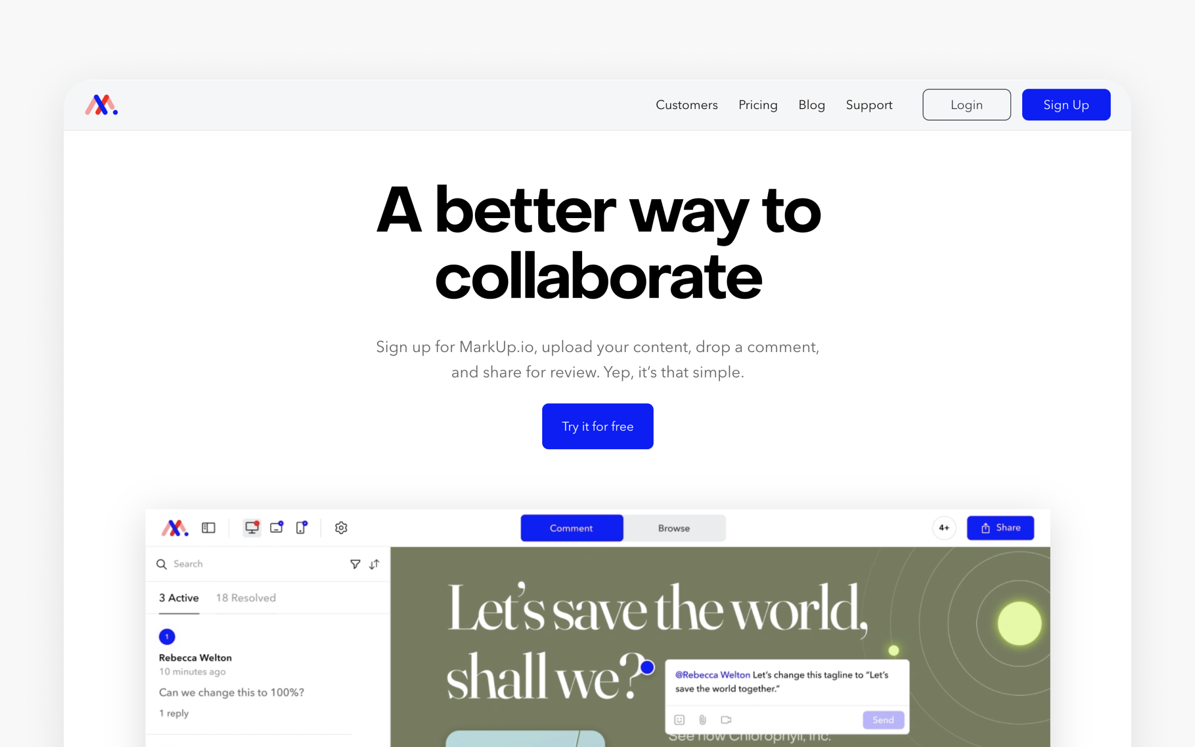 The Markup.io website