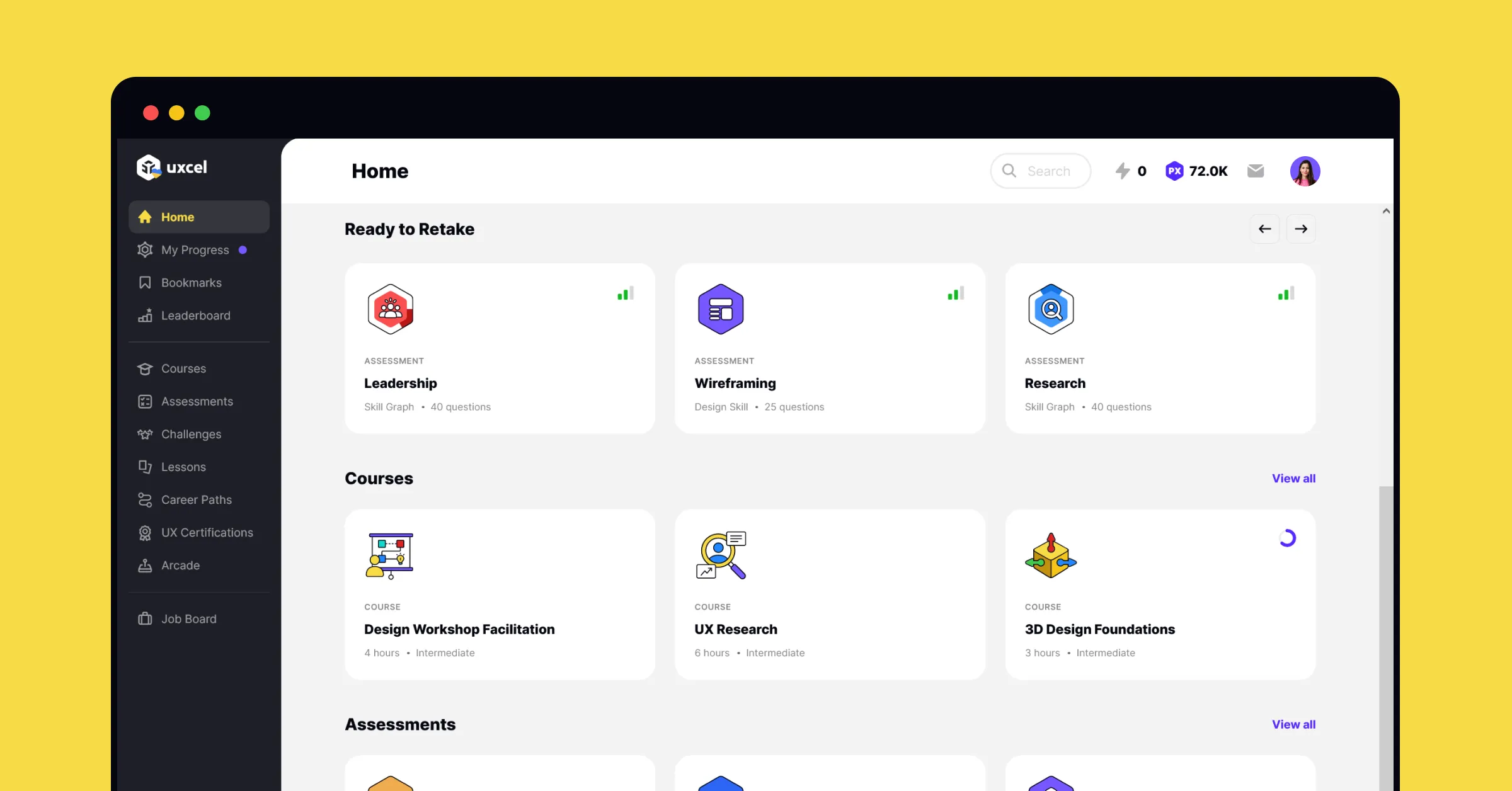 Uxcel's course page