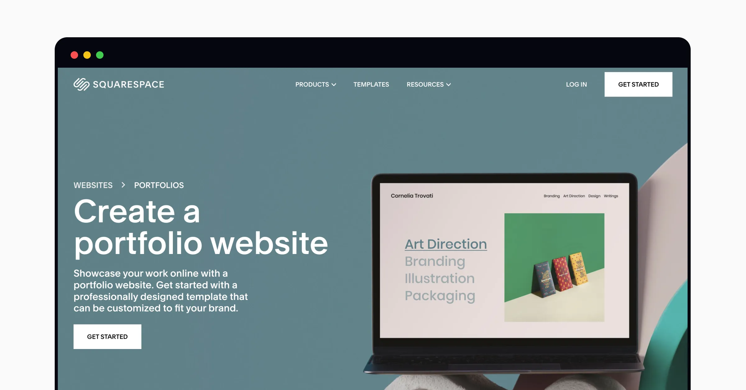 Squarespace's home page