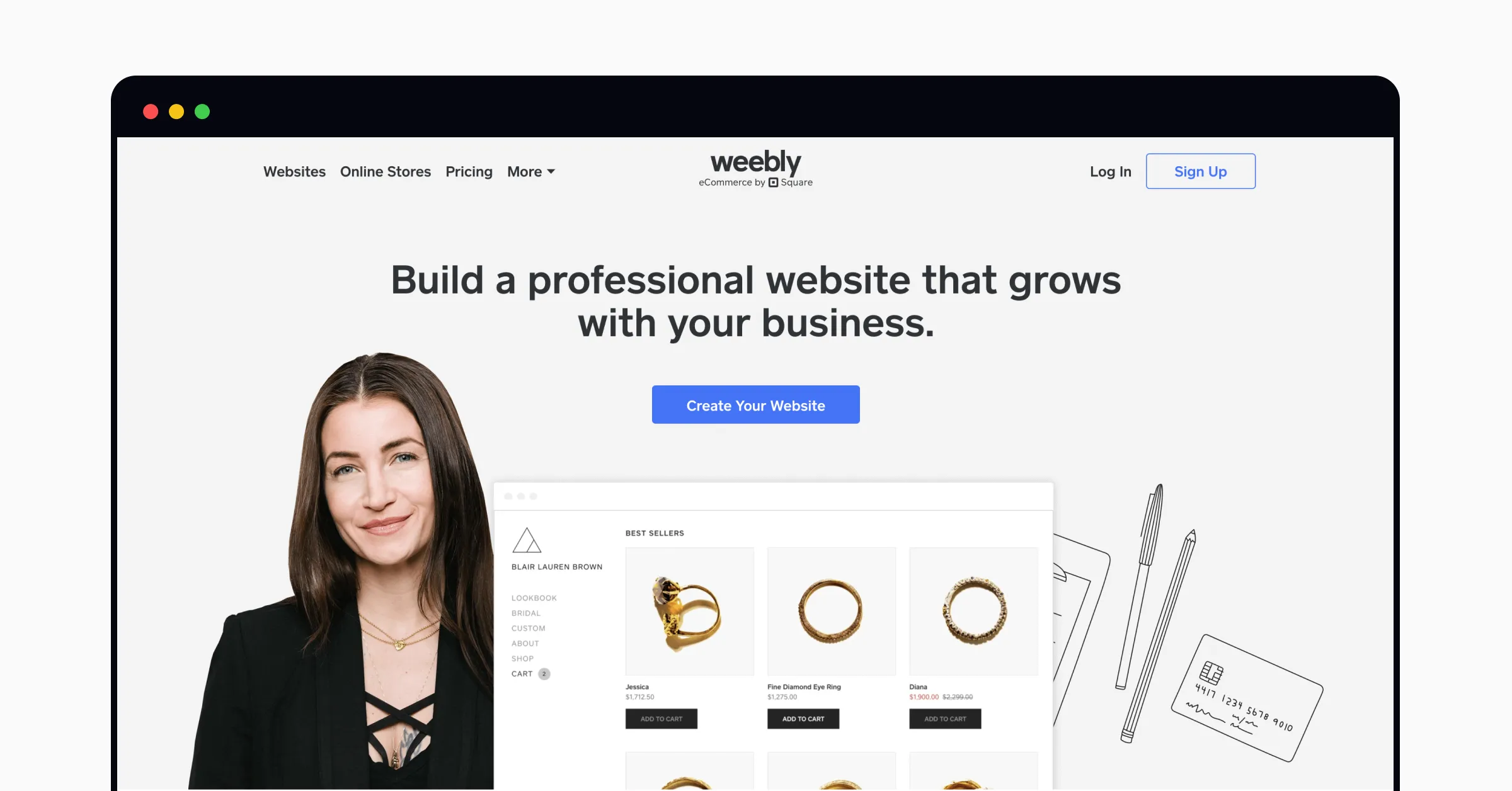 Weebly's home page
