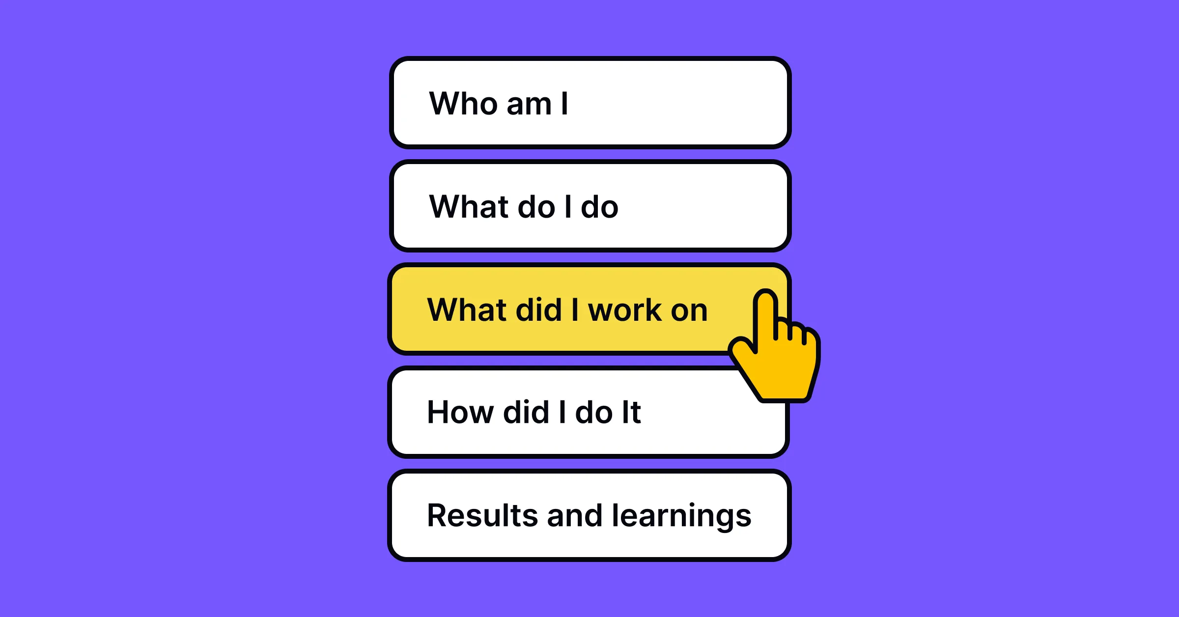 Things to include in your portfolio: your design story, responsibilities, projects, design process, and insights
