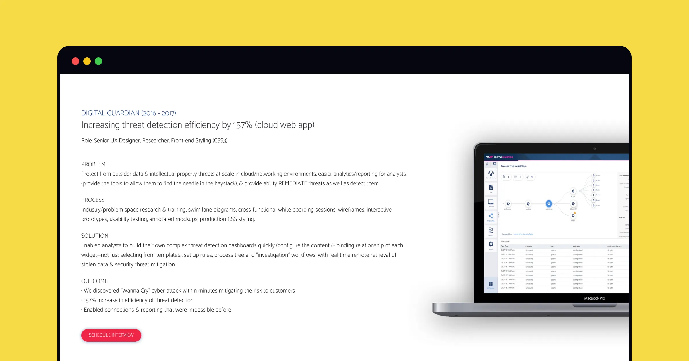 An example of design process and case study for a portfolio