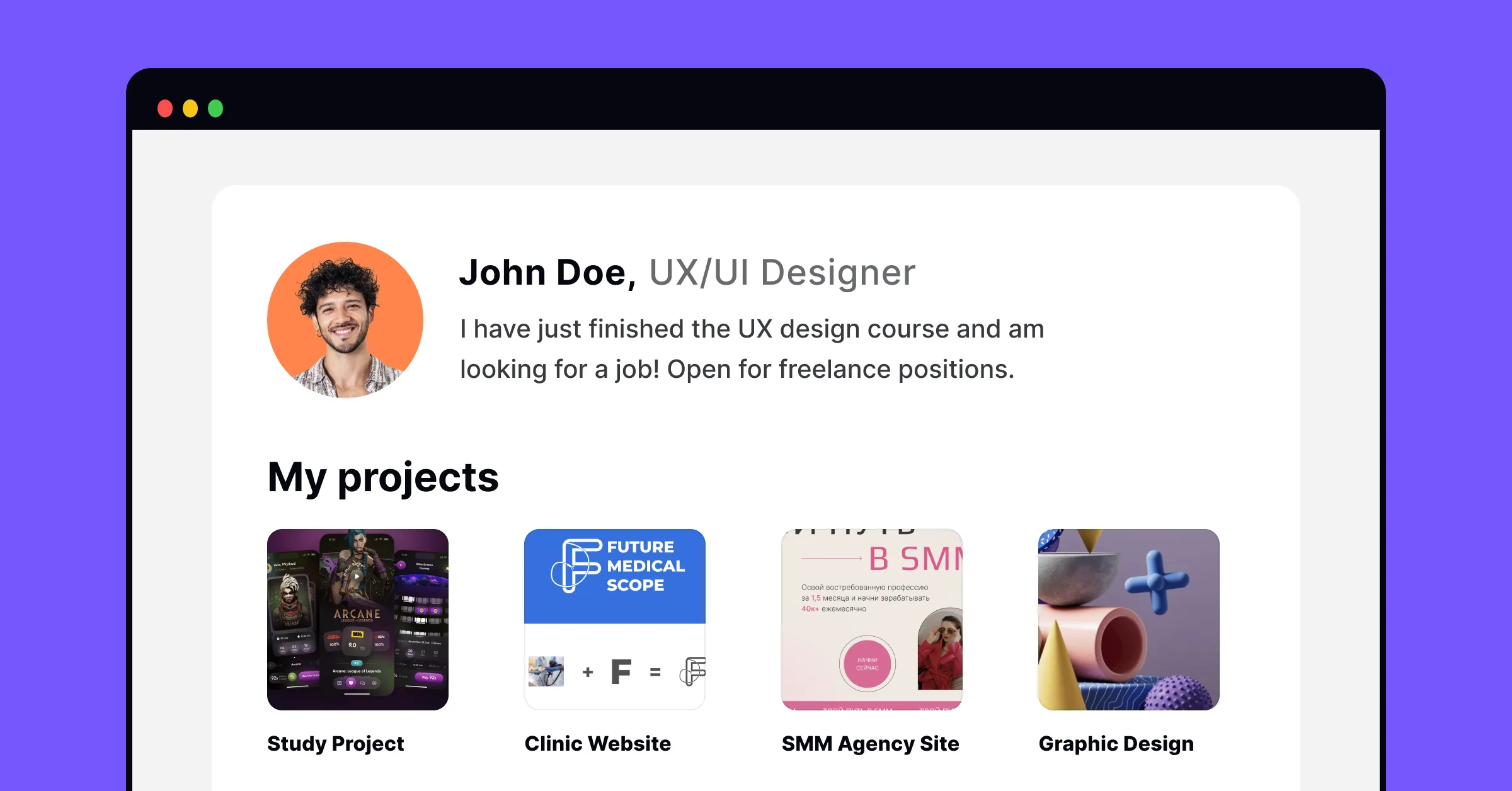 Work on your portfolio once you've done learning design