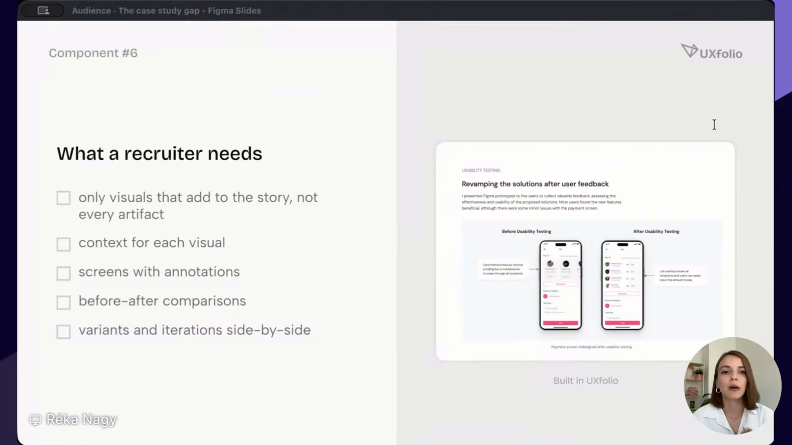 Before and after with annotations