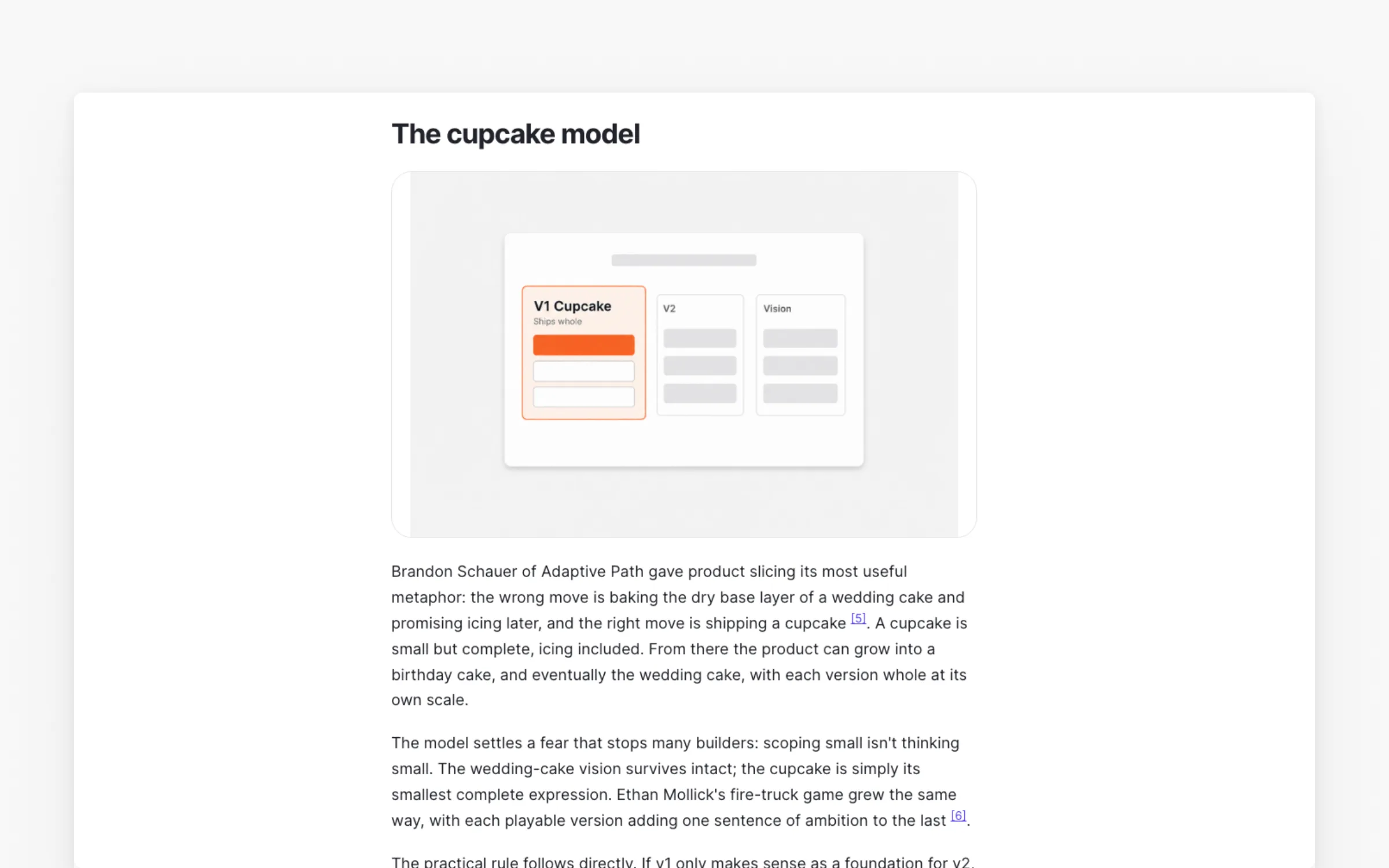 The cupcake model exercise inside Uxcel's Scoping Small lesson, teaching how to slice a v1