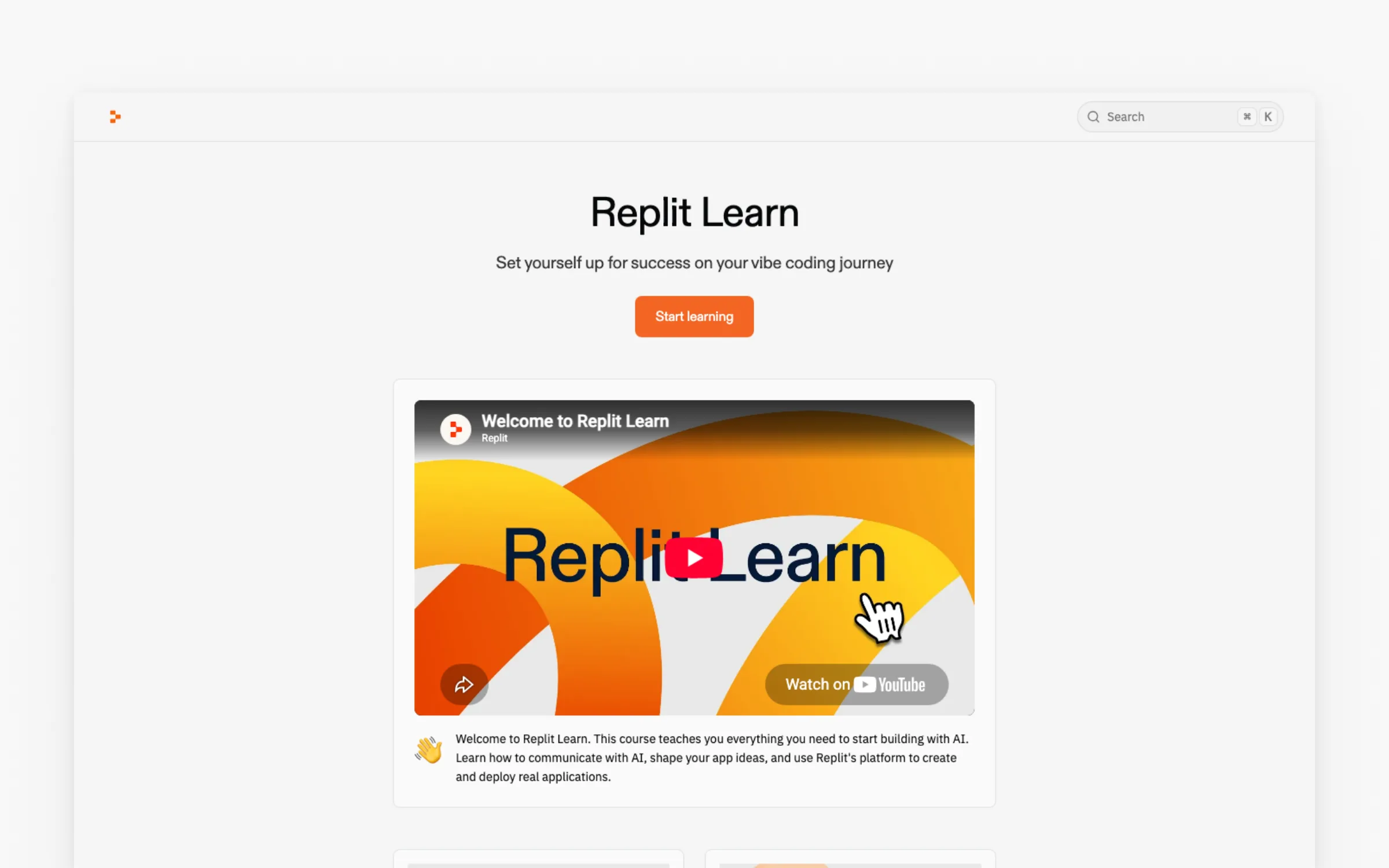Replit Learn's free AI Foundations modules inside the Replit platform
