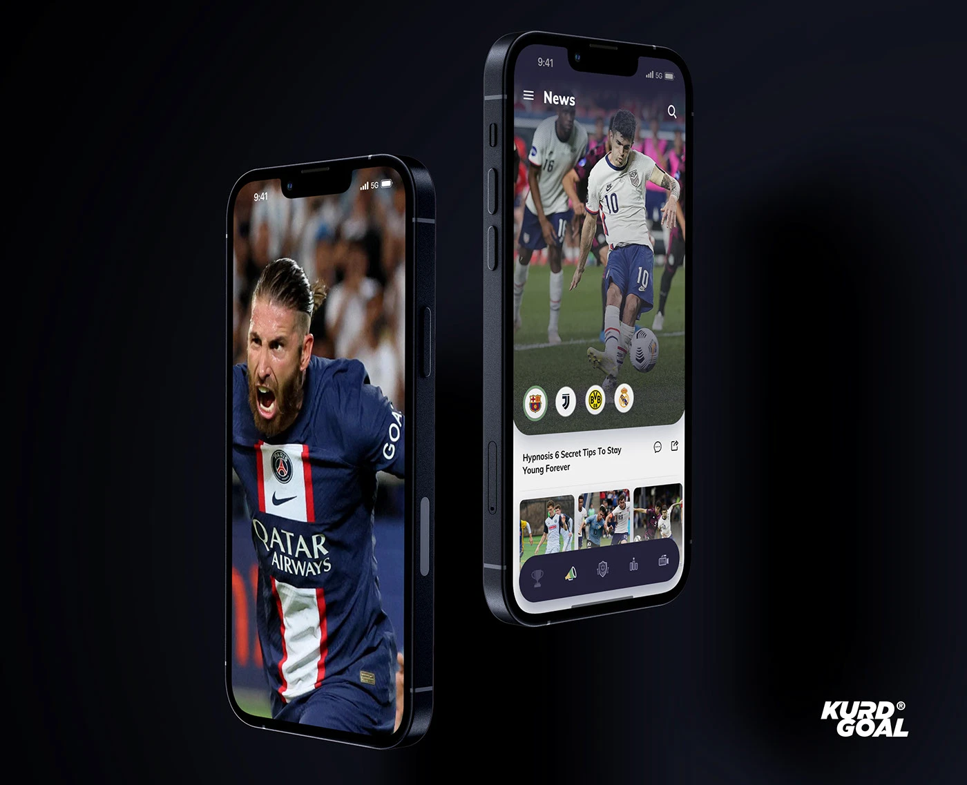 app branding design football logo mobile soccer sports UI ux