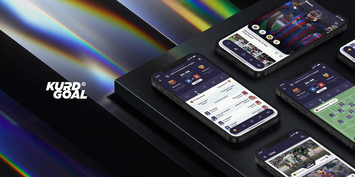 app branding design football logo mobile soccer sports UI ux