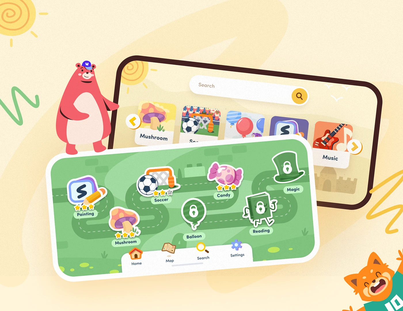 UI/UX ui design UI uiux Figma user interface Mobile app user experience children Character design