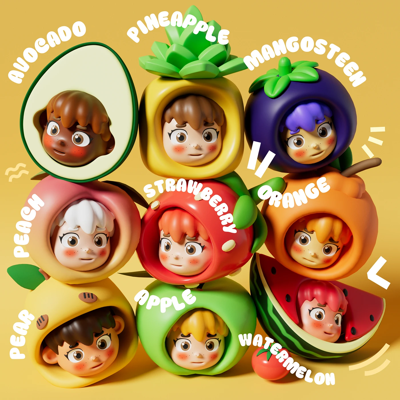 Trendy toys 3д IP character Design Mascot IP cartoon characters Children's Toys motion motion graphics 2D Animation