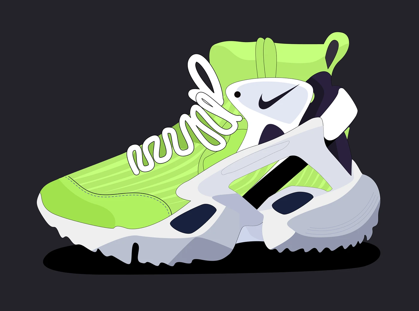 ILLUSTRATION Nike Nike Shoes design 2D sneakers