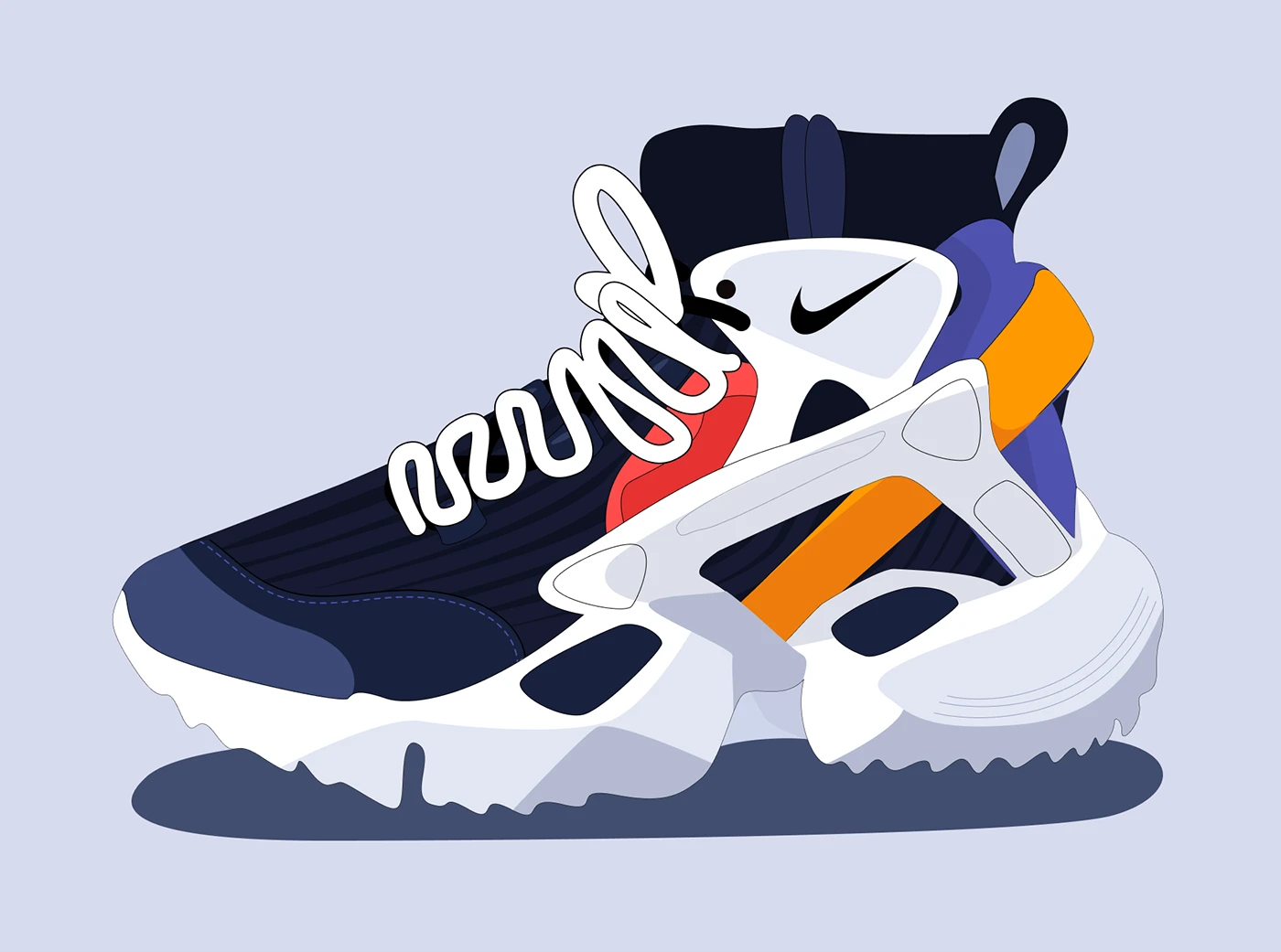 ILLUSTRATION Nike Nike Shoes design 2D sneakers
