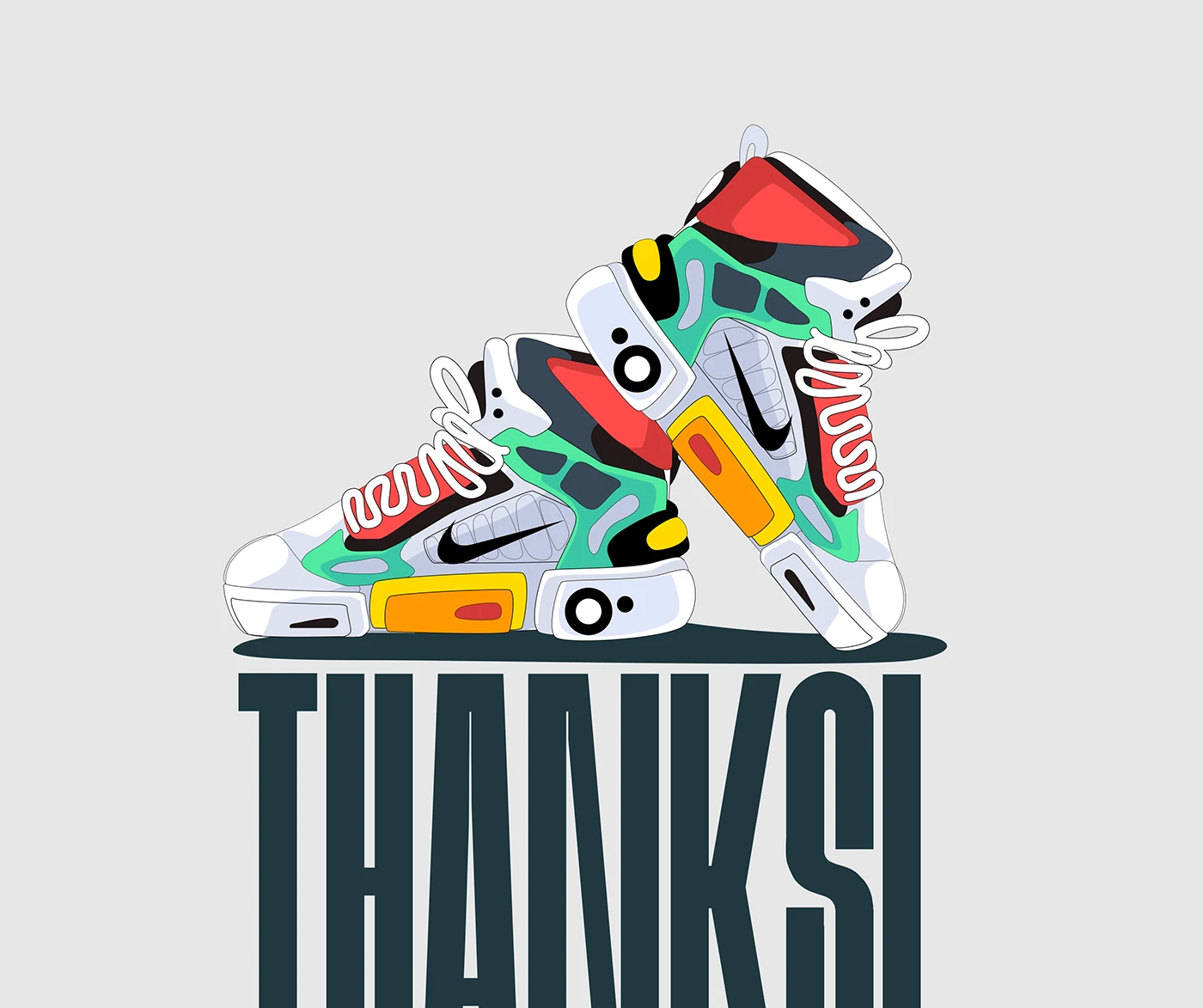 ILLUSTRATION Nike Nike Shoes design 2D sneakers